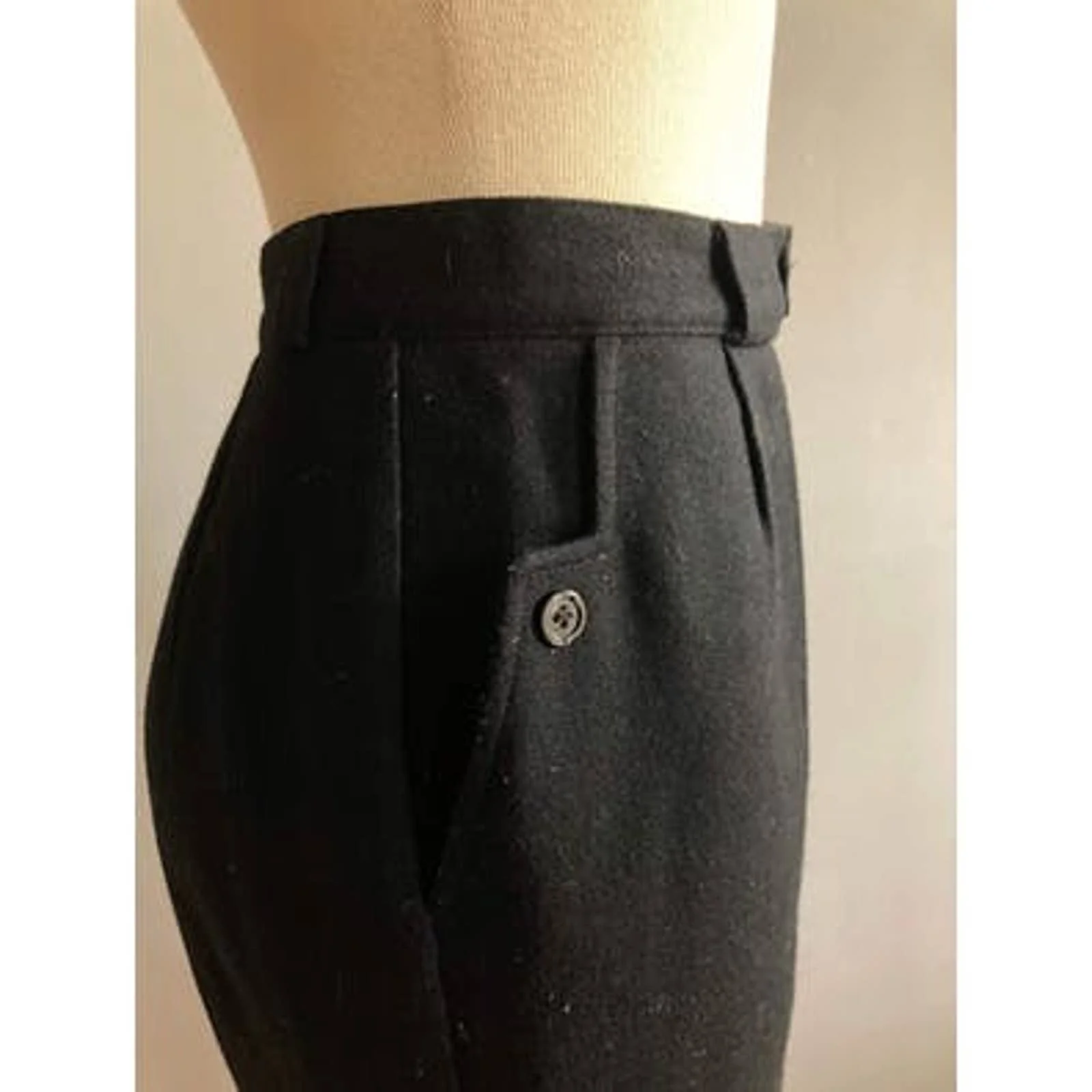 90s Vintage Black Wool Trousers by It's a Classic - Image 4