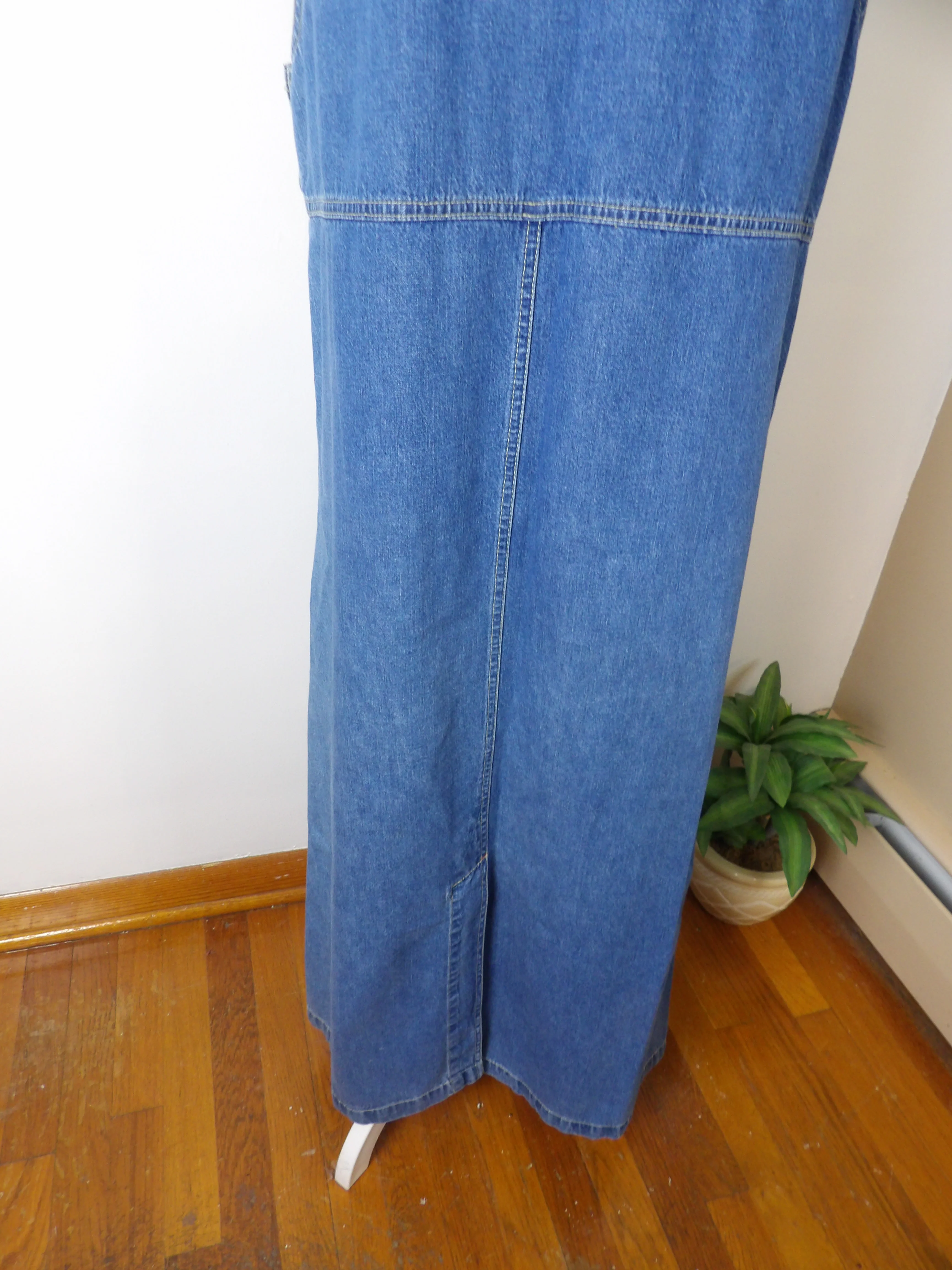 90s Vintage Blue Jean Denim Maxi Jumper / Size 8-10 By White Stag - Image 7