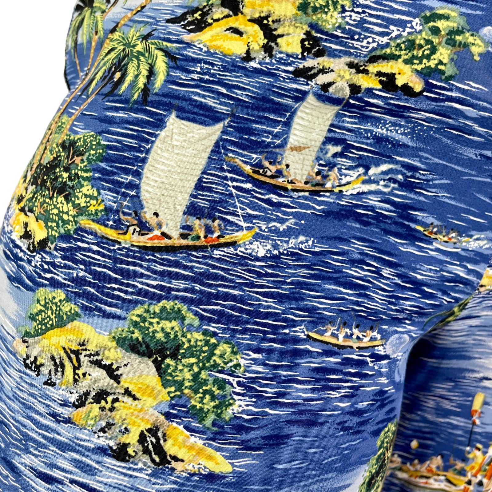 90s Vintage Blue Scenic Water Print Casual Pants by Moda International - Image 8