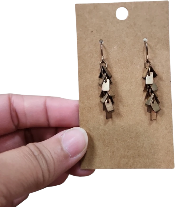 90s Vintage Bronze Toned Drop Earrings