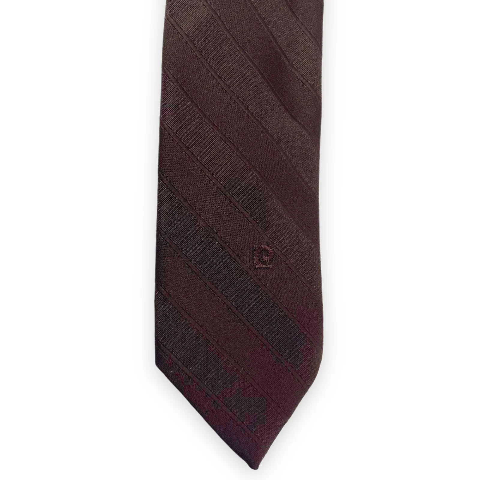 90s Vintage Brown Pointed Skinny Tie by Pierre Cardin - Image 4