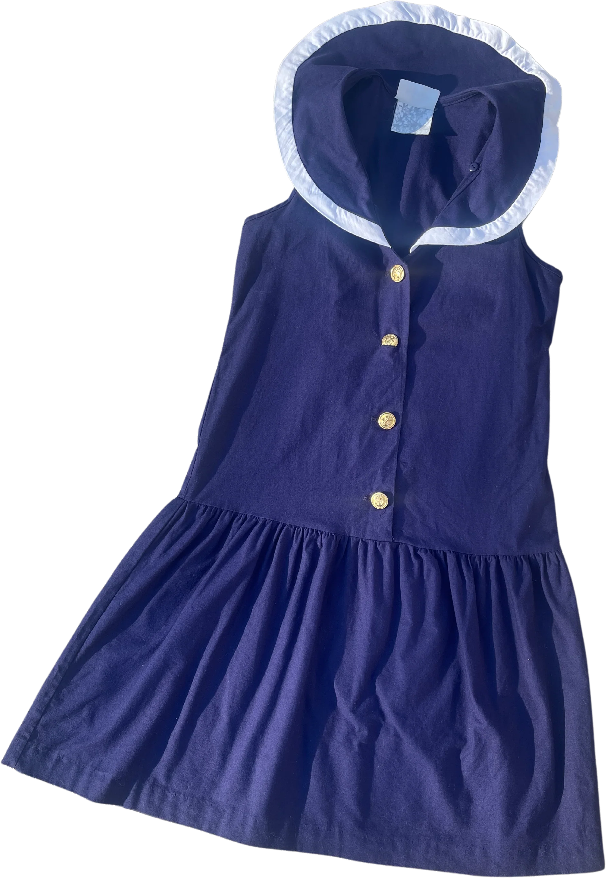 90s Vintage Children's Sailor Sleeveless Dress By Bonnie Jean