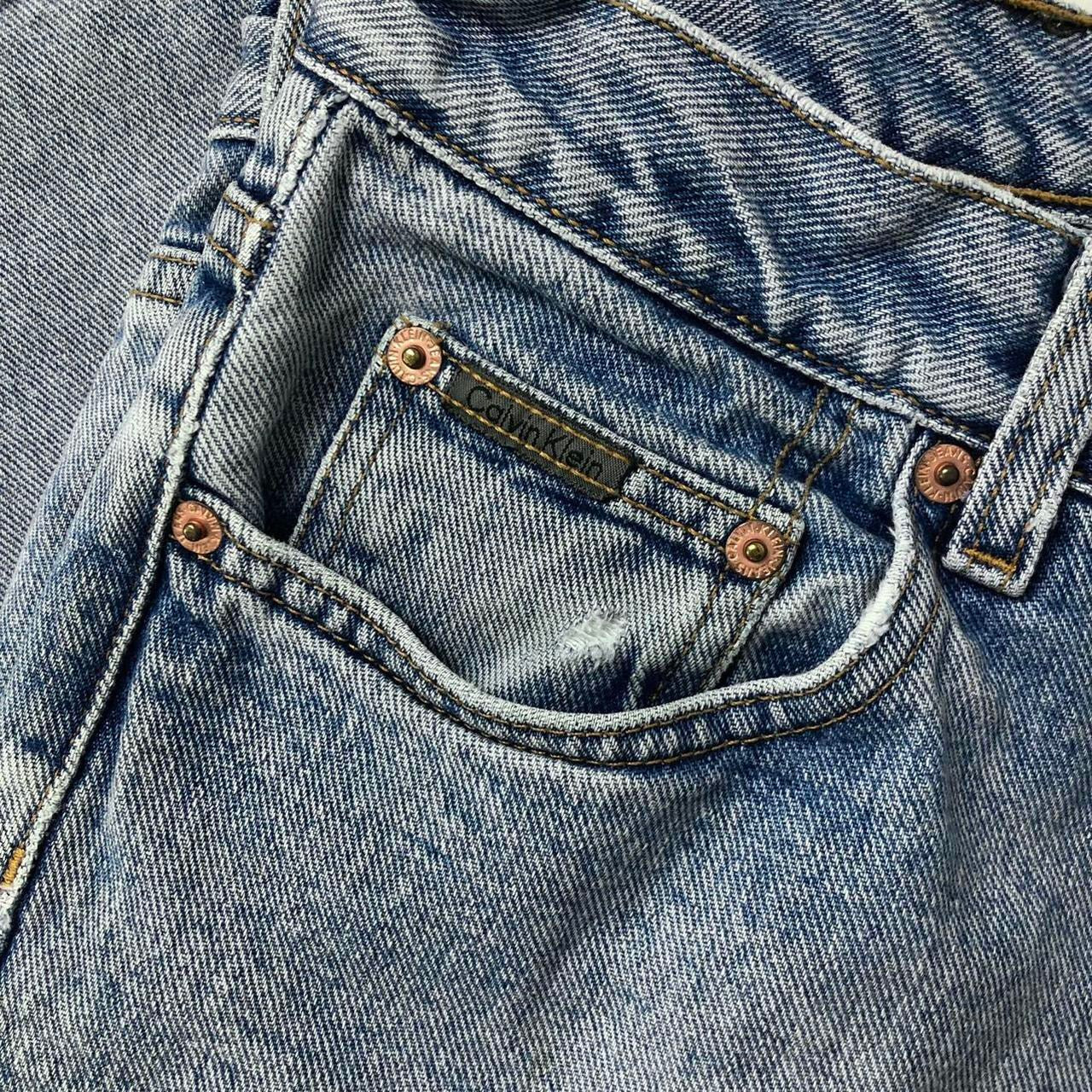 90s Vintage Ck Logo Stonewashed Denim Jeans By Calvin Klein - Image 4