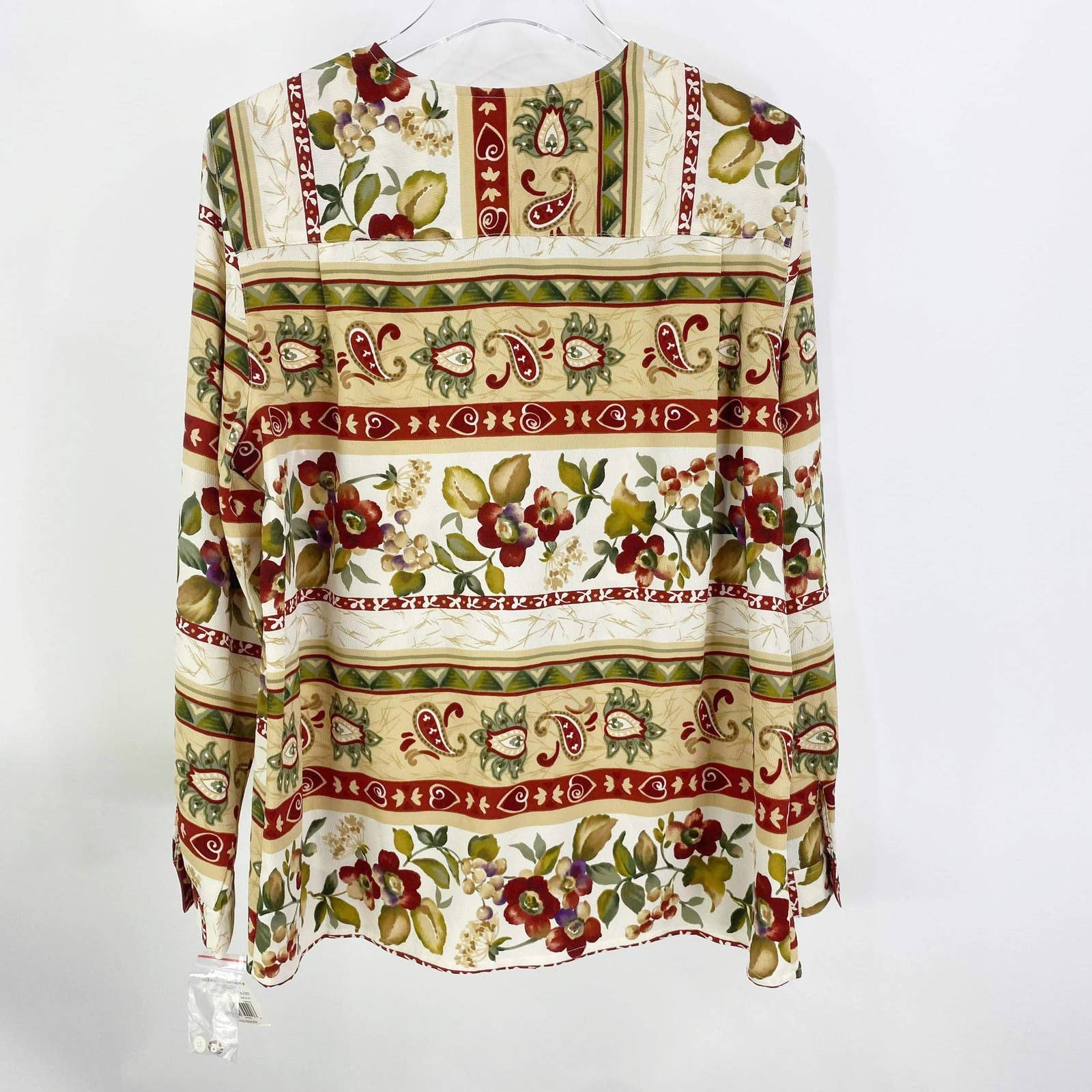 90s Vintage Floral Collarless Button Up by Alfred Dunner - Image 2