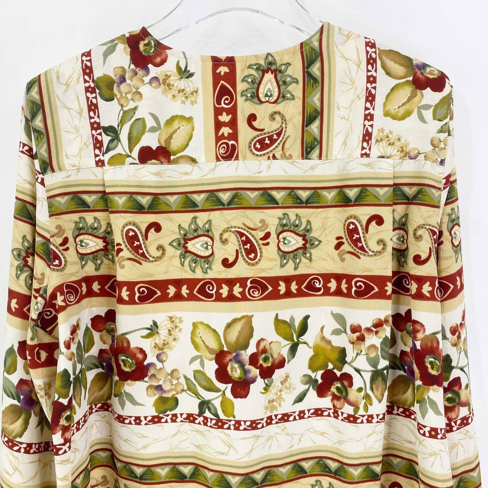 90s Vintage Floral Collarless Button Up by Alfred Dunner - Image 8
