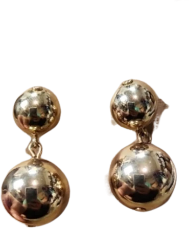 90s Vintage Gold Toned Double Ball Post Earrings