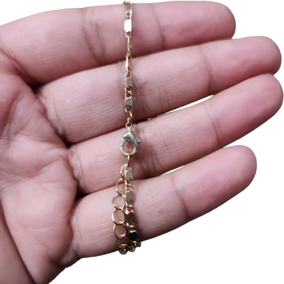 90s Vintage Gold Toned Thin Tennis Bracelet - Image 2