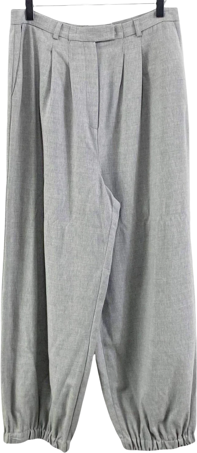 90s Vintage Gray Cropped Palazzo Style Jogger Pants by Valerie Stevens