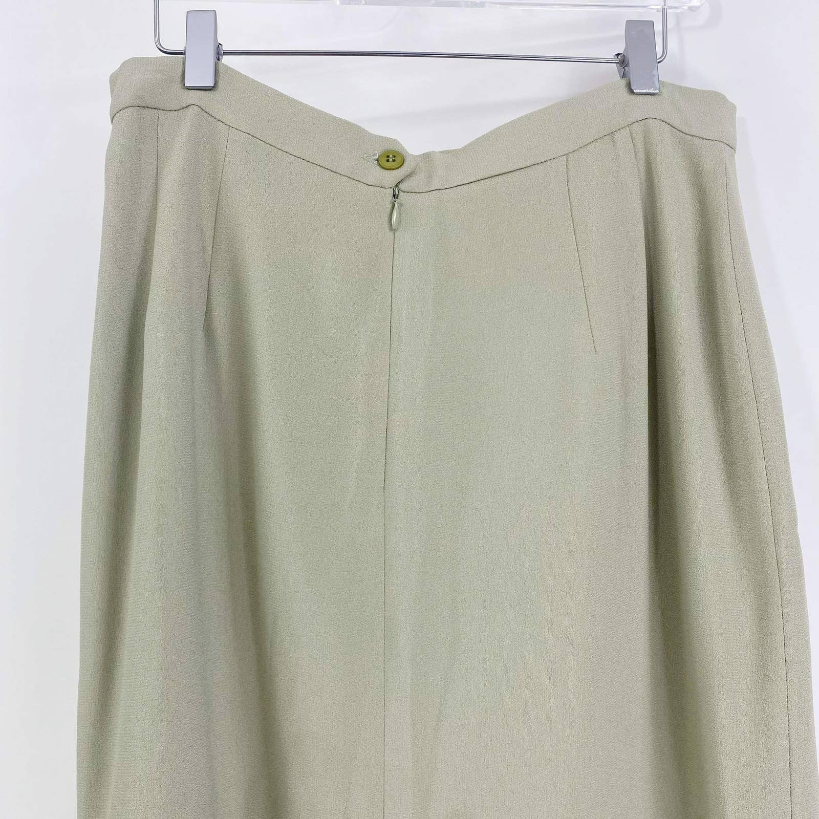 90s Vintage Green Back Slit Pencil Skirt by Zelda - Image 7