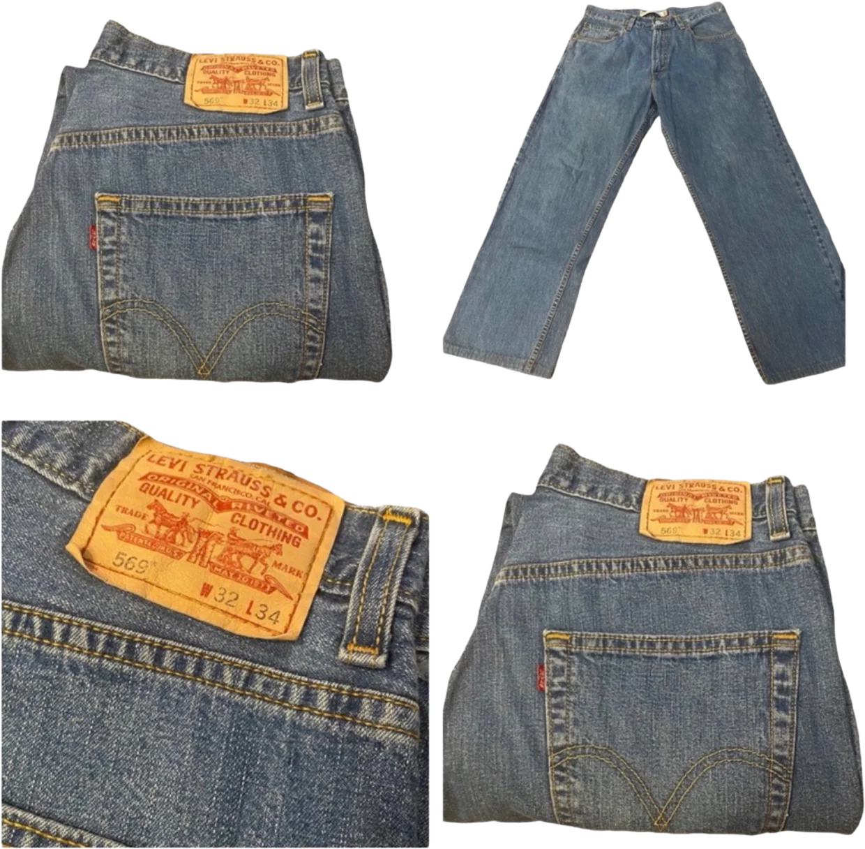90s Vintage Levi’s 569 Denim Blue Jeans 32” Waist By Levis