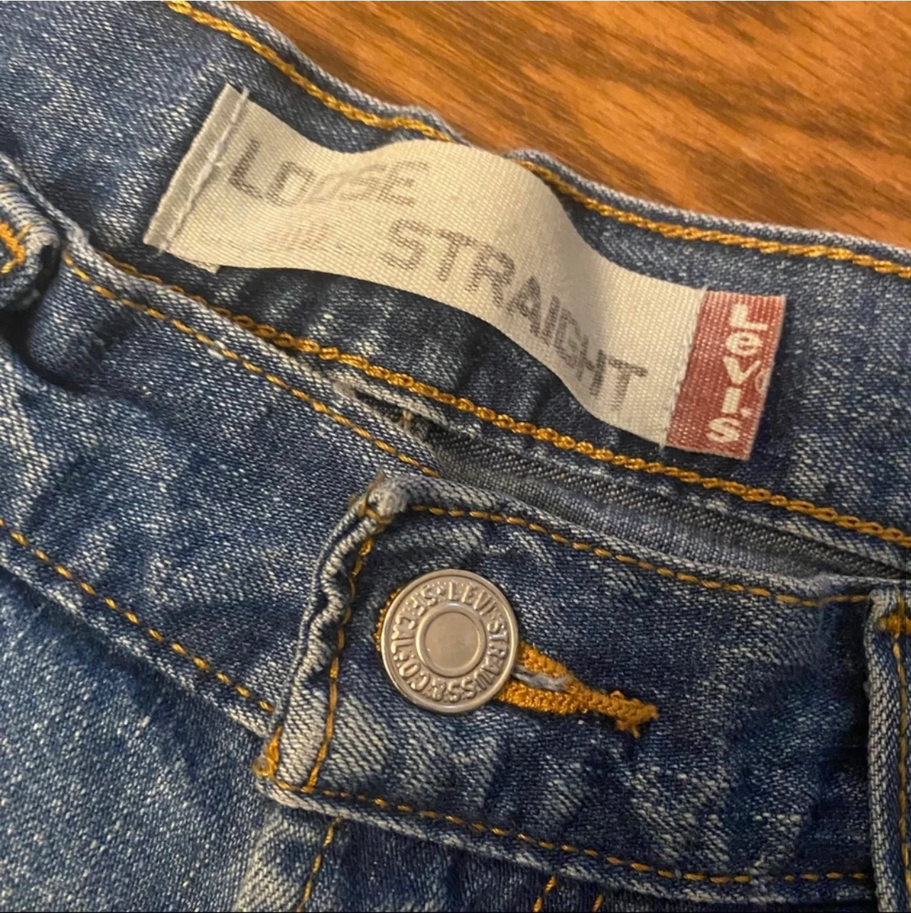 90s Vintage Levi’s 569 Denim Blue Jeans 32” Waist By Levis - Image 5