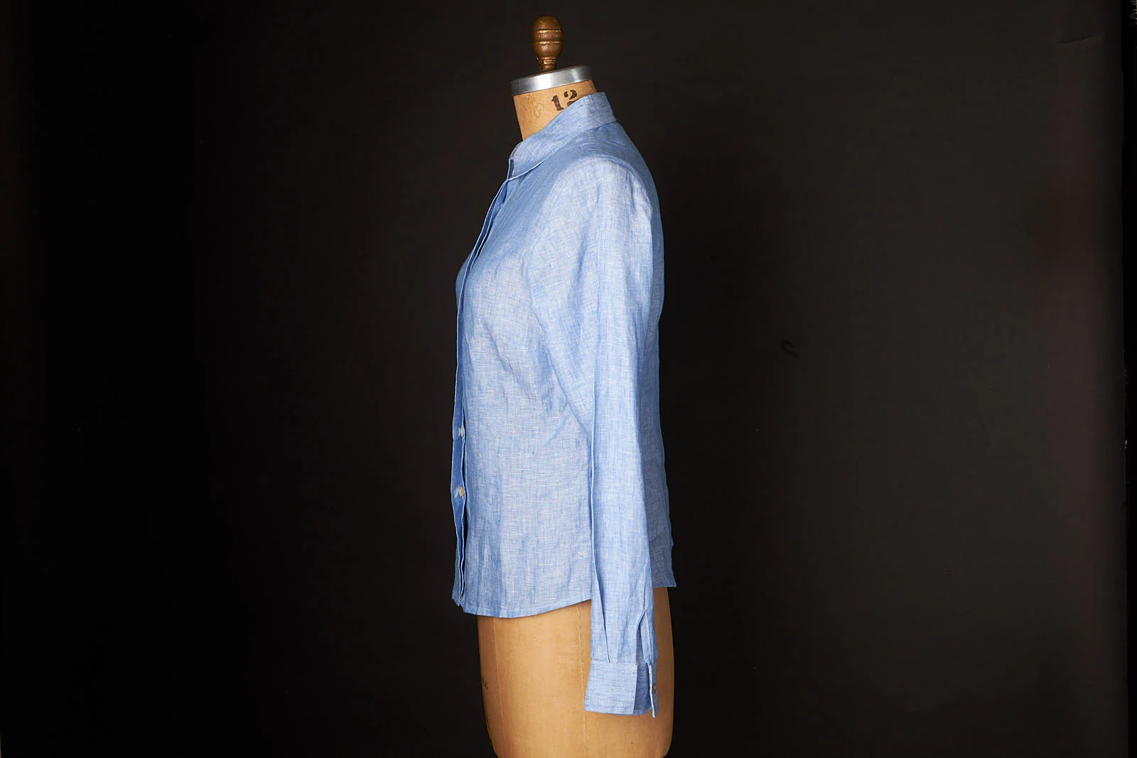 90s Vintage Mario Romano Blue Linen Shirt By Mario Romano - Image 6