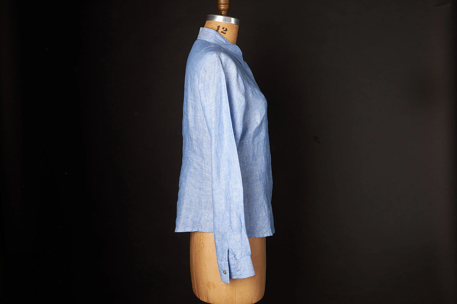 90s Vintage Mario Romano Blue Linen Shirt By Mario Romano - Image 8