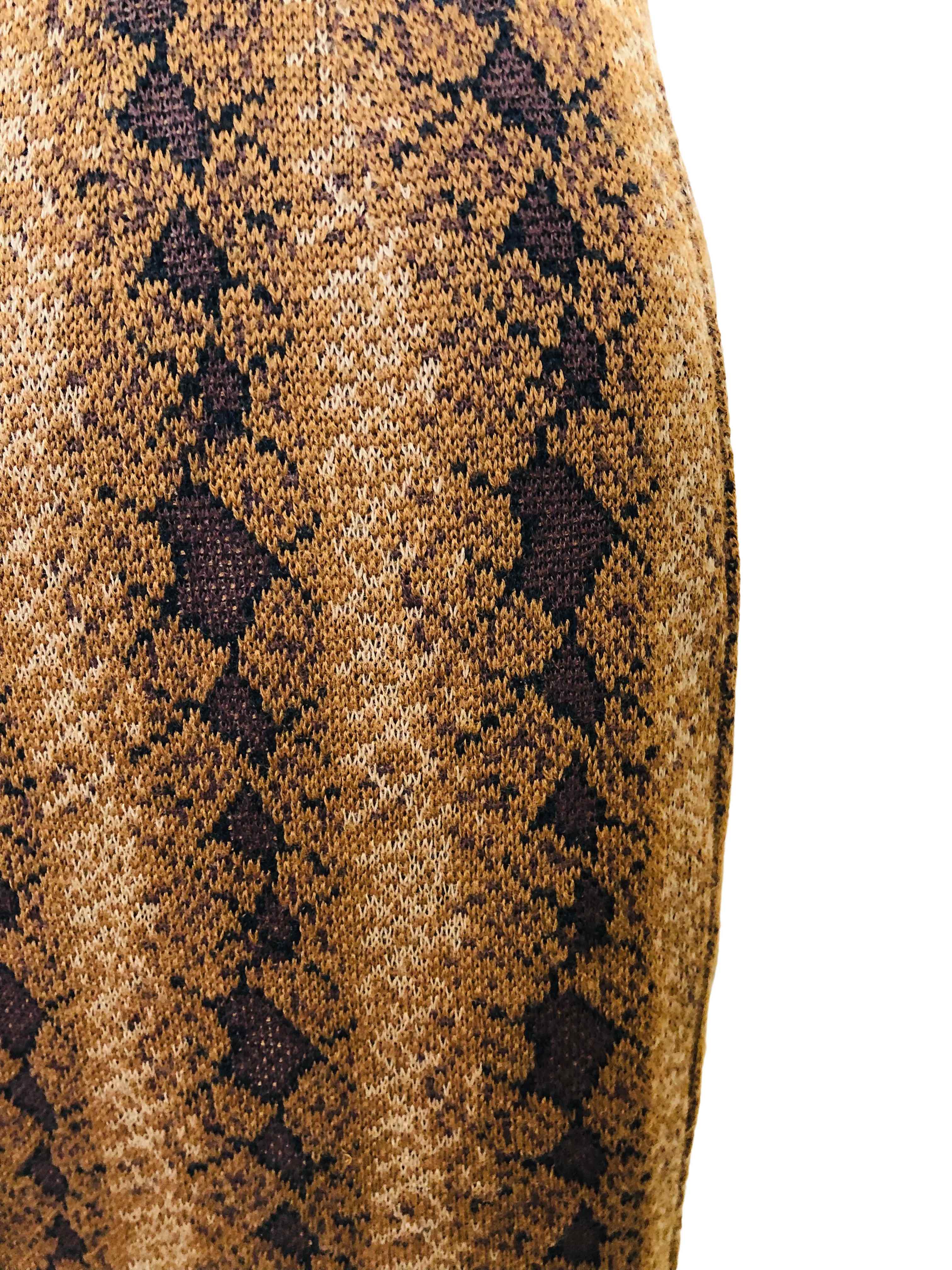 90s Vintage Nina Ricci Snakeskin Knit Pencil Skirt By Nina Ricci - Image 3