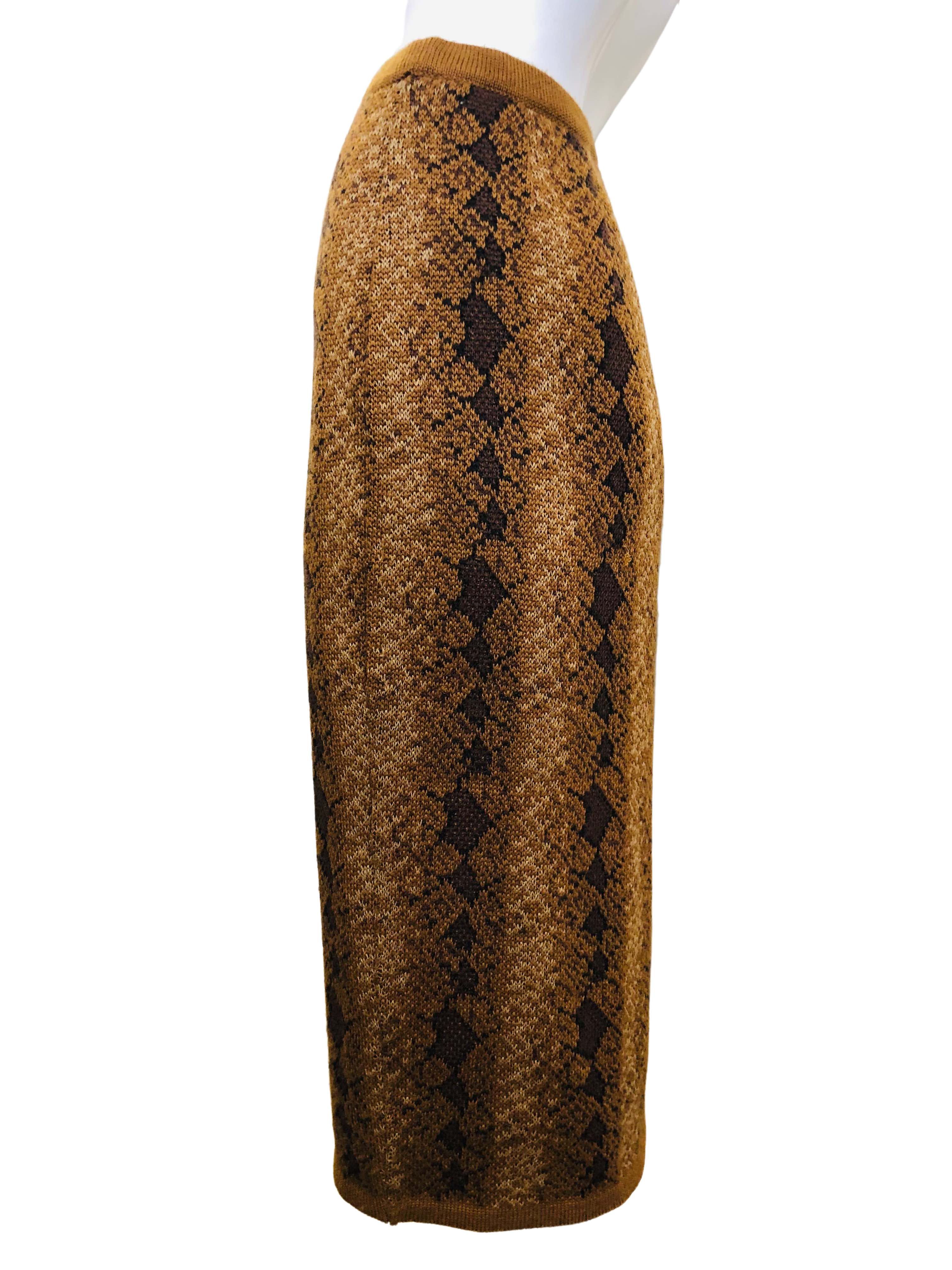 90s Vintage Nina Ricci Snakeskin Knit Pencil Skirt By Nina Ricci - Image 4