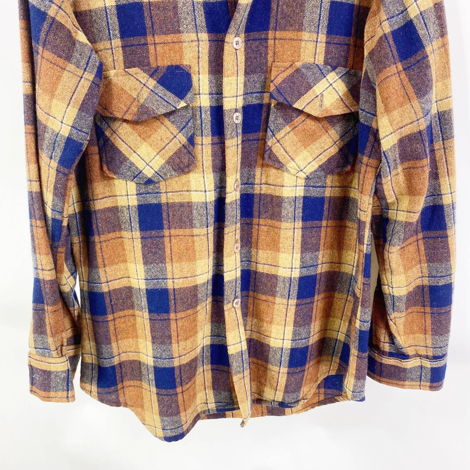 90s Vintage Plaid Flannel Shirt Dutton Up by Career Club - Image 10