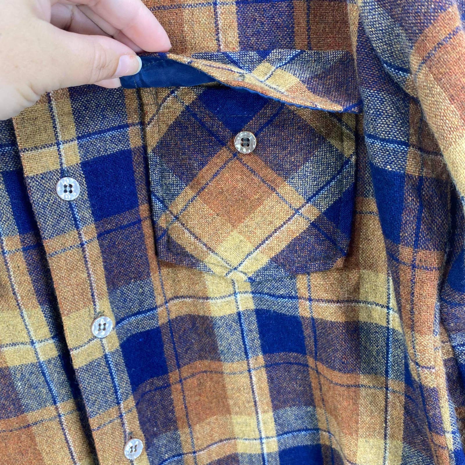 90s Vintage Plaid Flannel Shirt Dutton Up by Career Club - Image 5