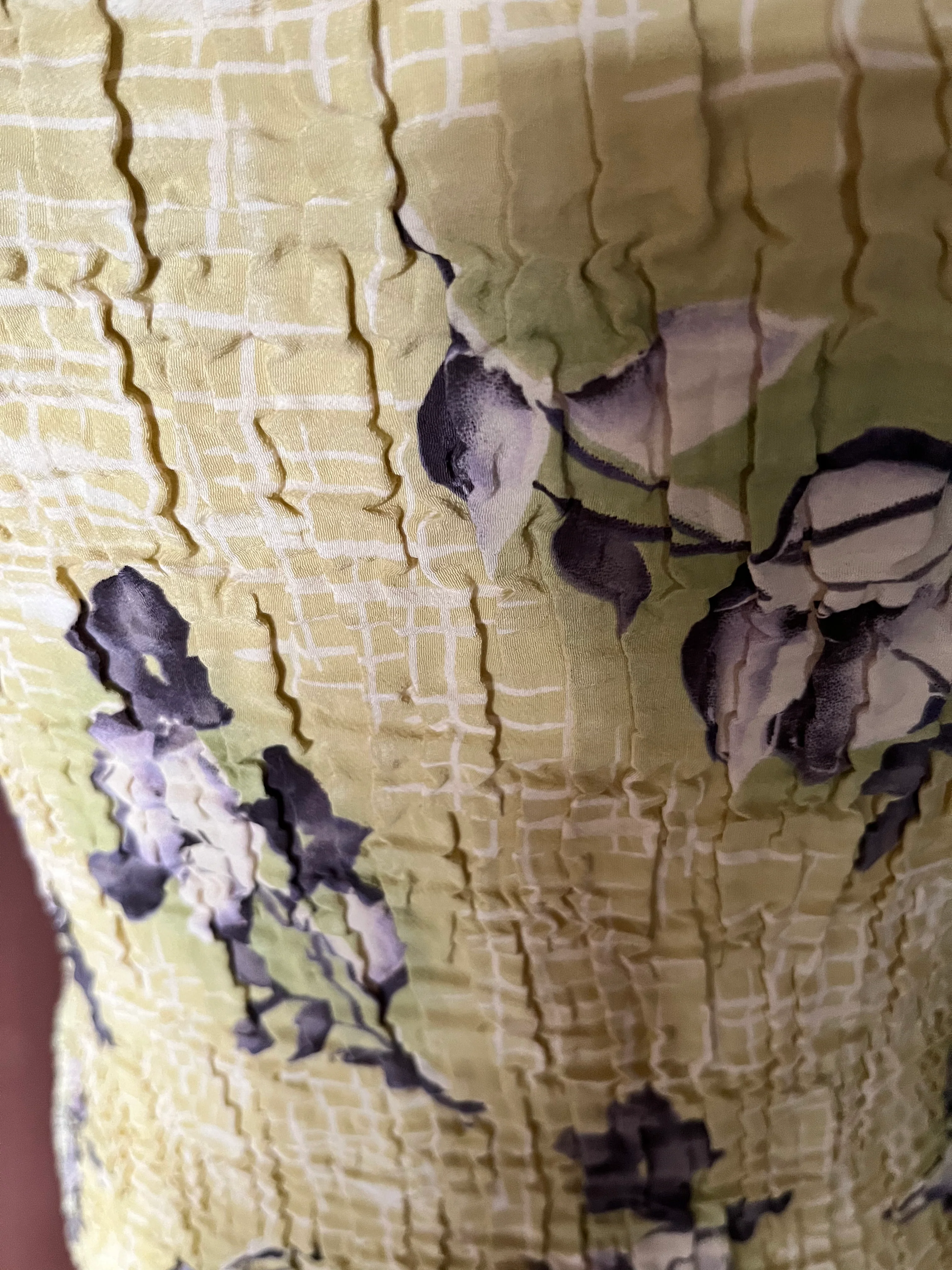 90s Vintage Plisse' Floral Top By Annie Alexander - Image 3