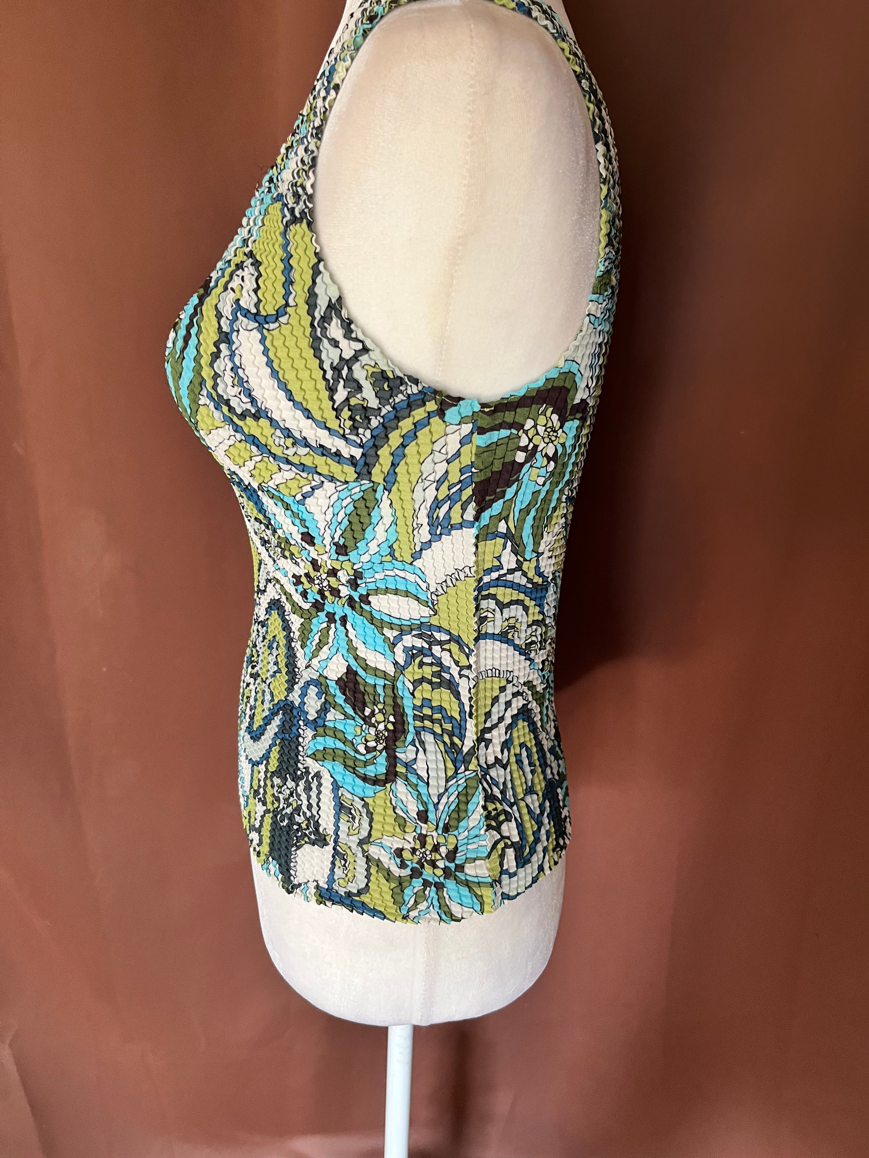 90s Vintage Plisse' Print Blouse By Nicola - Image 4