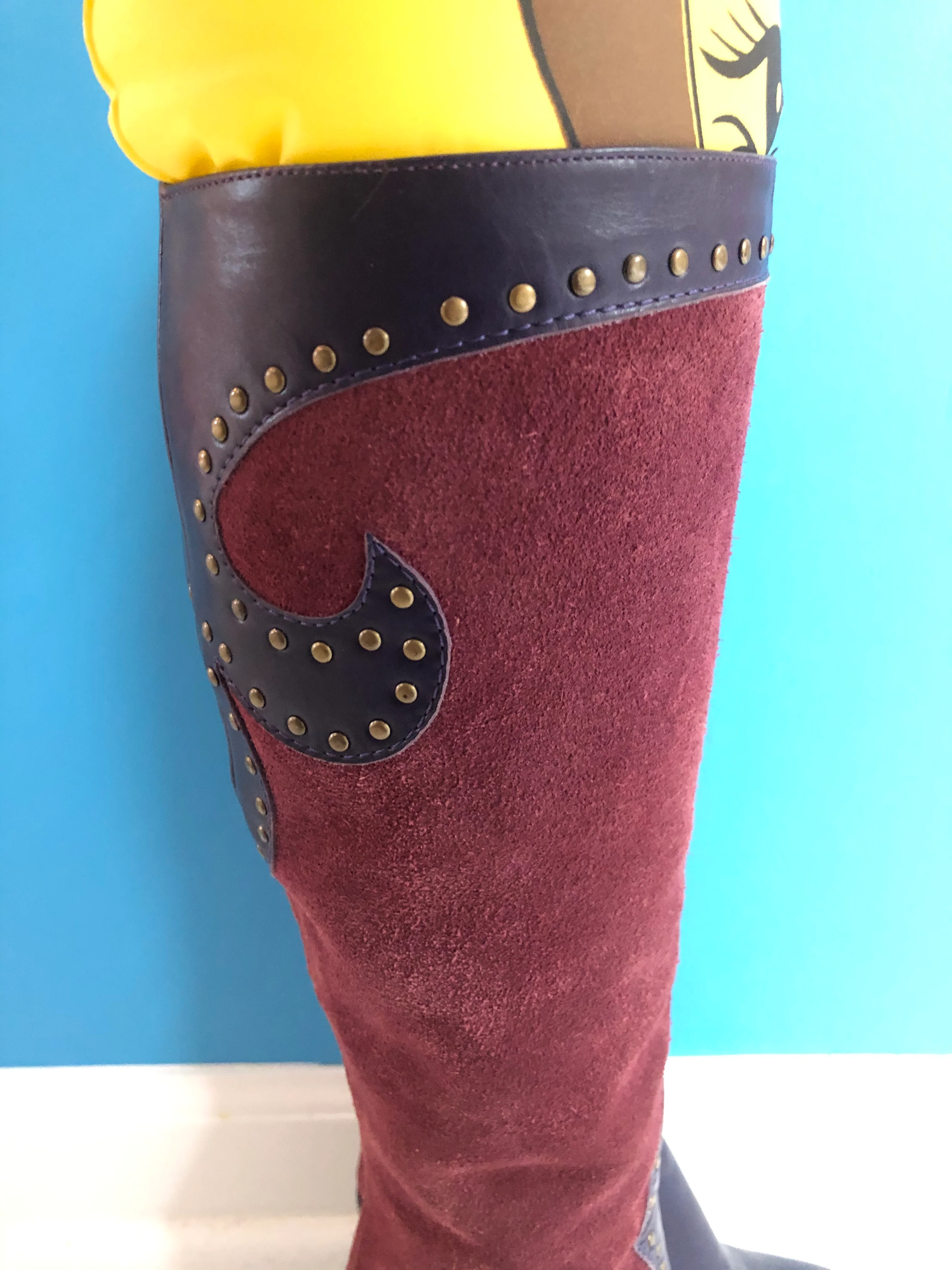 90s Vintage Purple And Suede Gogo Boots 60s Style By Patrick Cox - Image 6