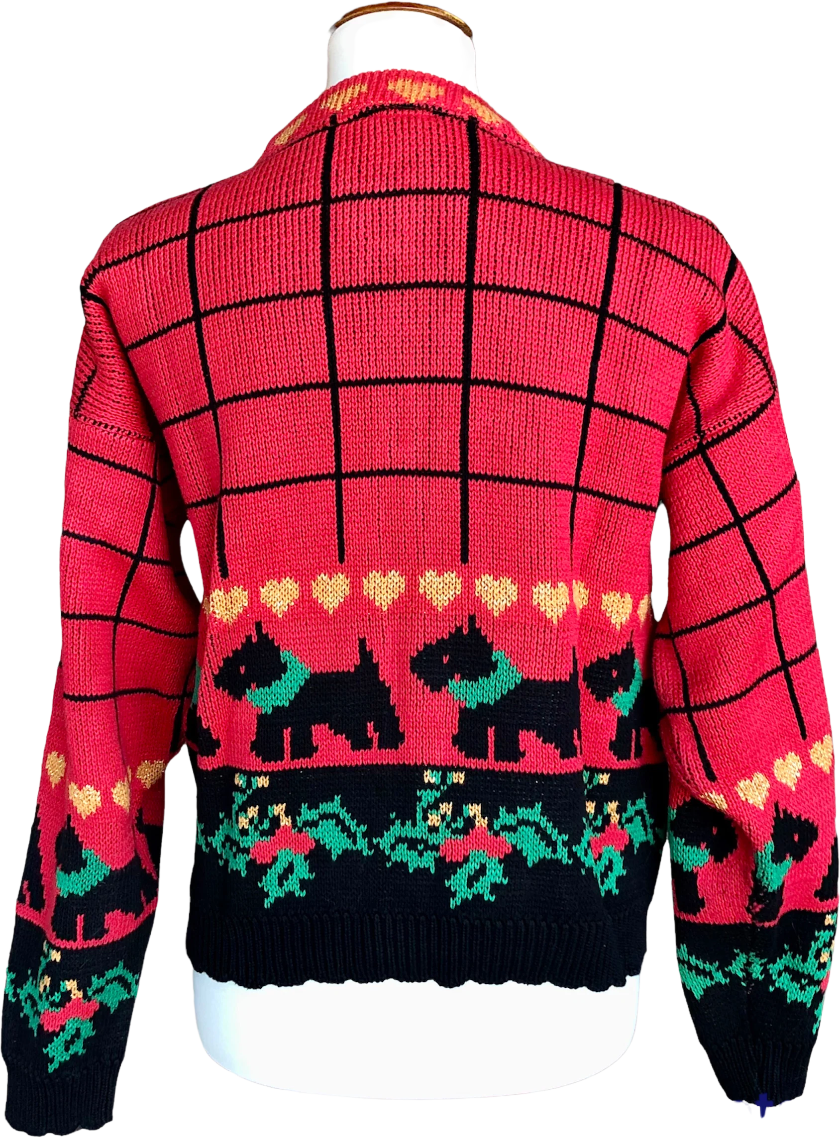 90s Vintage Scottie Dogs Christmas Cardigan Size Small By Sweater Loft Ny - Image 2