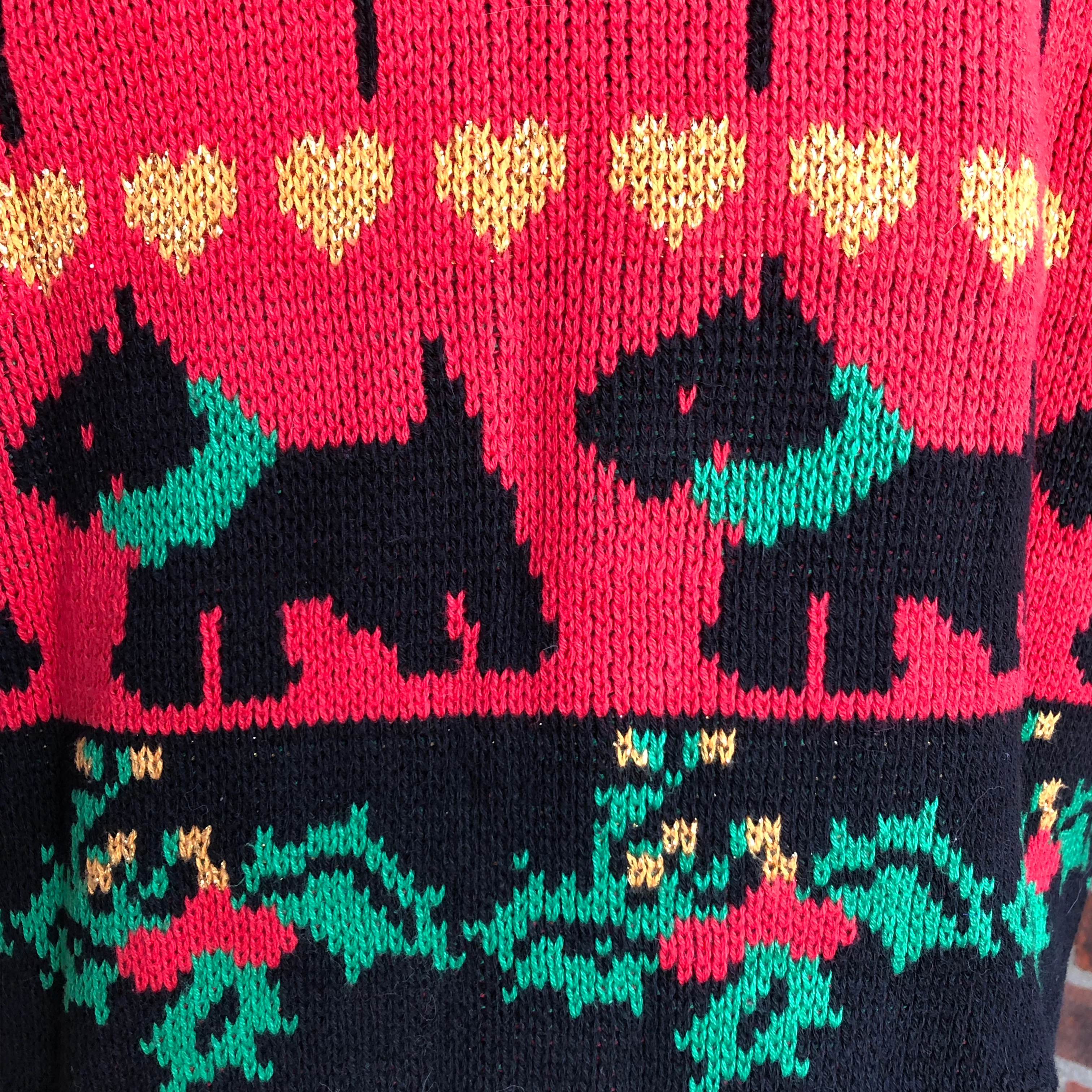 90s Vintage Scottie Dogs Christmas Cardigan Size Small By Sweater Loft Ny - Image 6