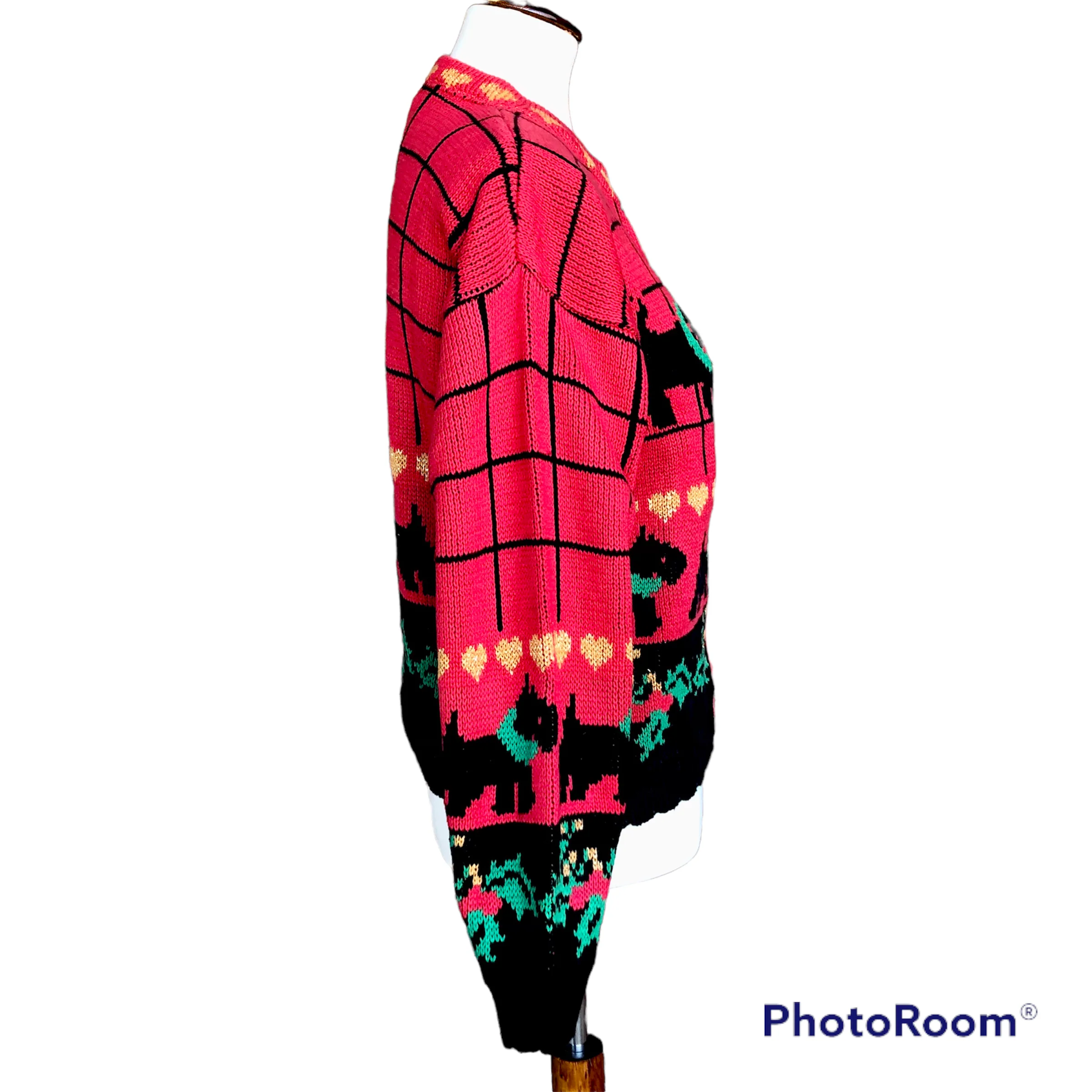 90s Vintage Scottie Dogs Christmas Cardigan Size Small By Sweater Loft Ny - Image 8