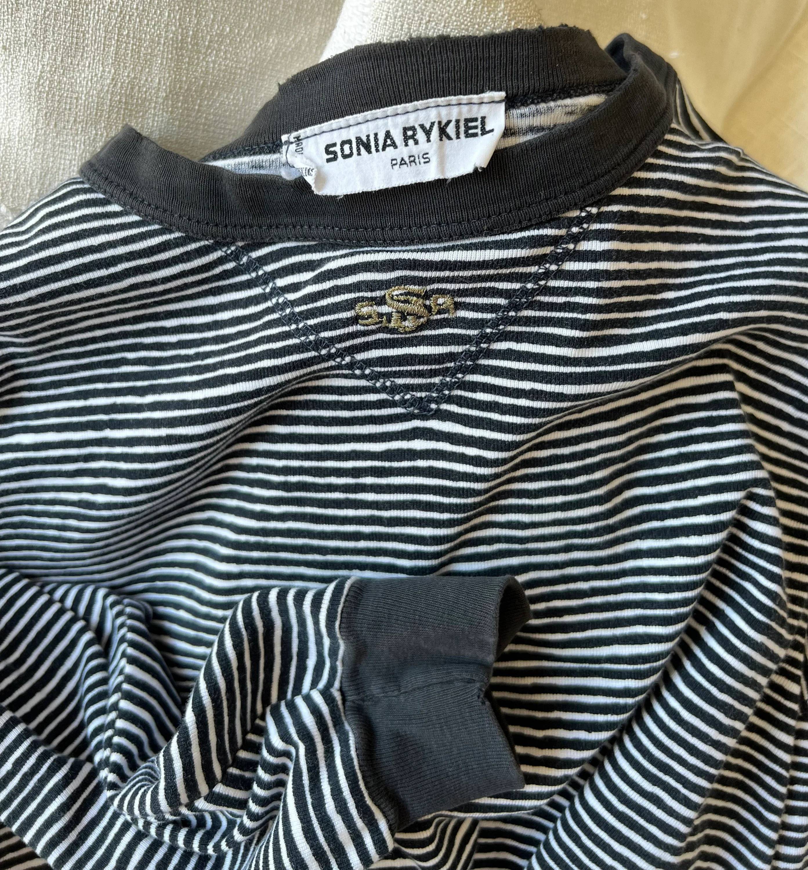 90s Vintage Striped Long Sleeve T-Shirt Small - Large by Sonia Rykiel - Image 3