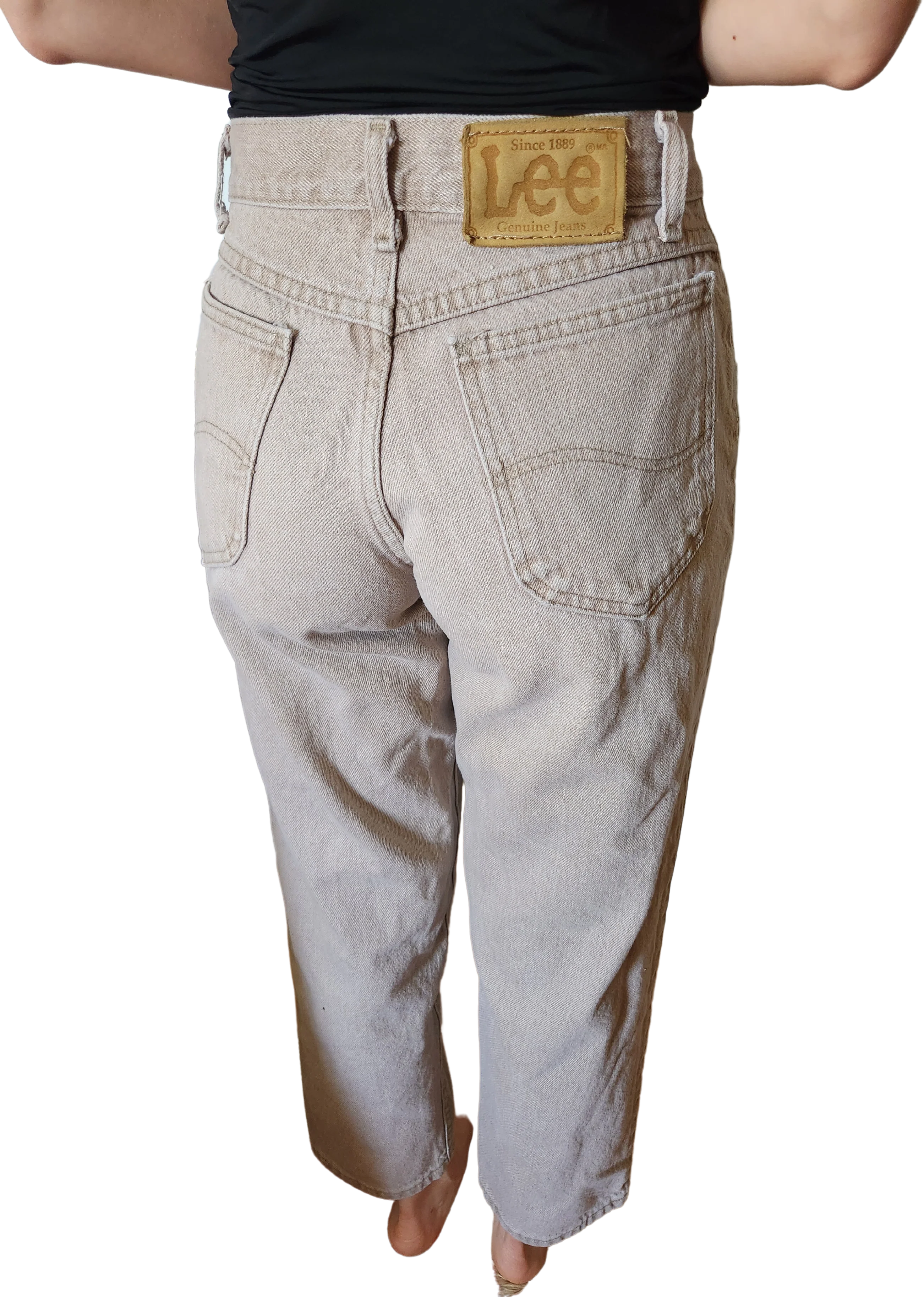 90s Vintage Tan Jeans By Lee By Lee - Image 2