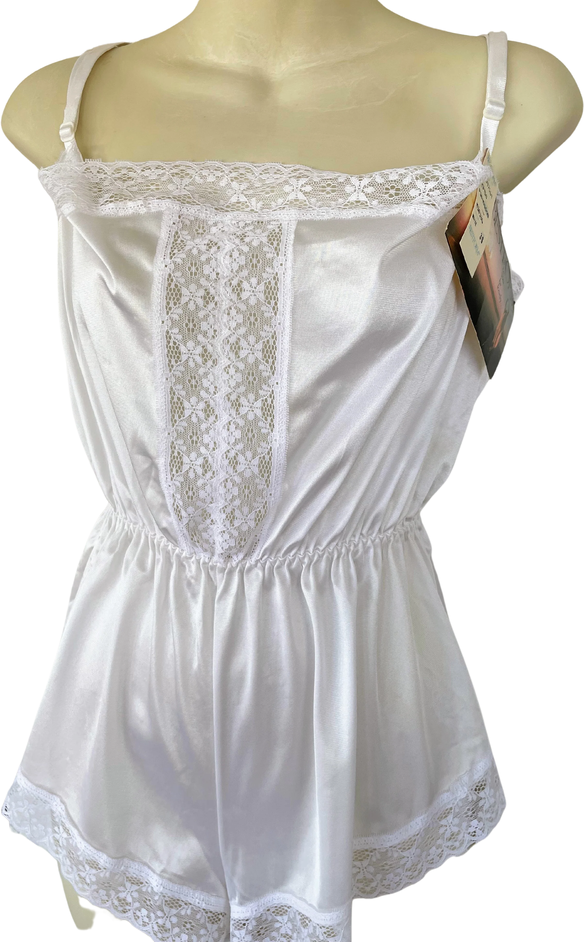 90s Vintage Teddy Romper Lingerie Nwt White Lace By Bestform