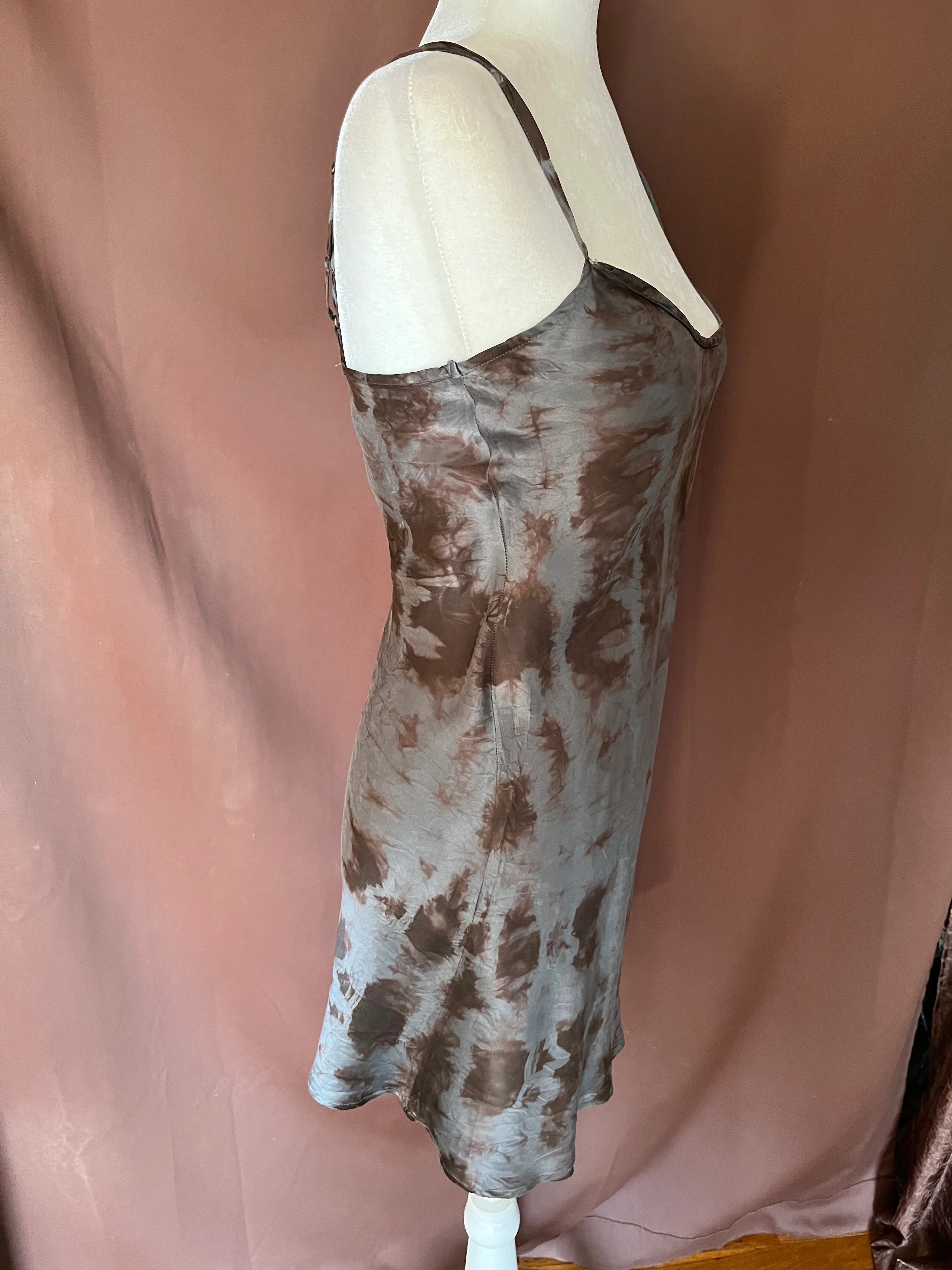 90s Vintage Tie Dye Silk Slip Dress By Joie - Image 3