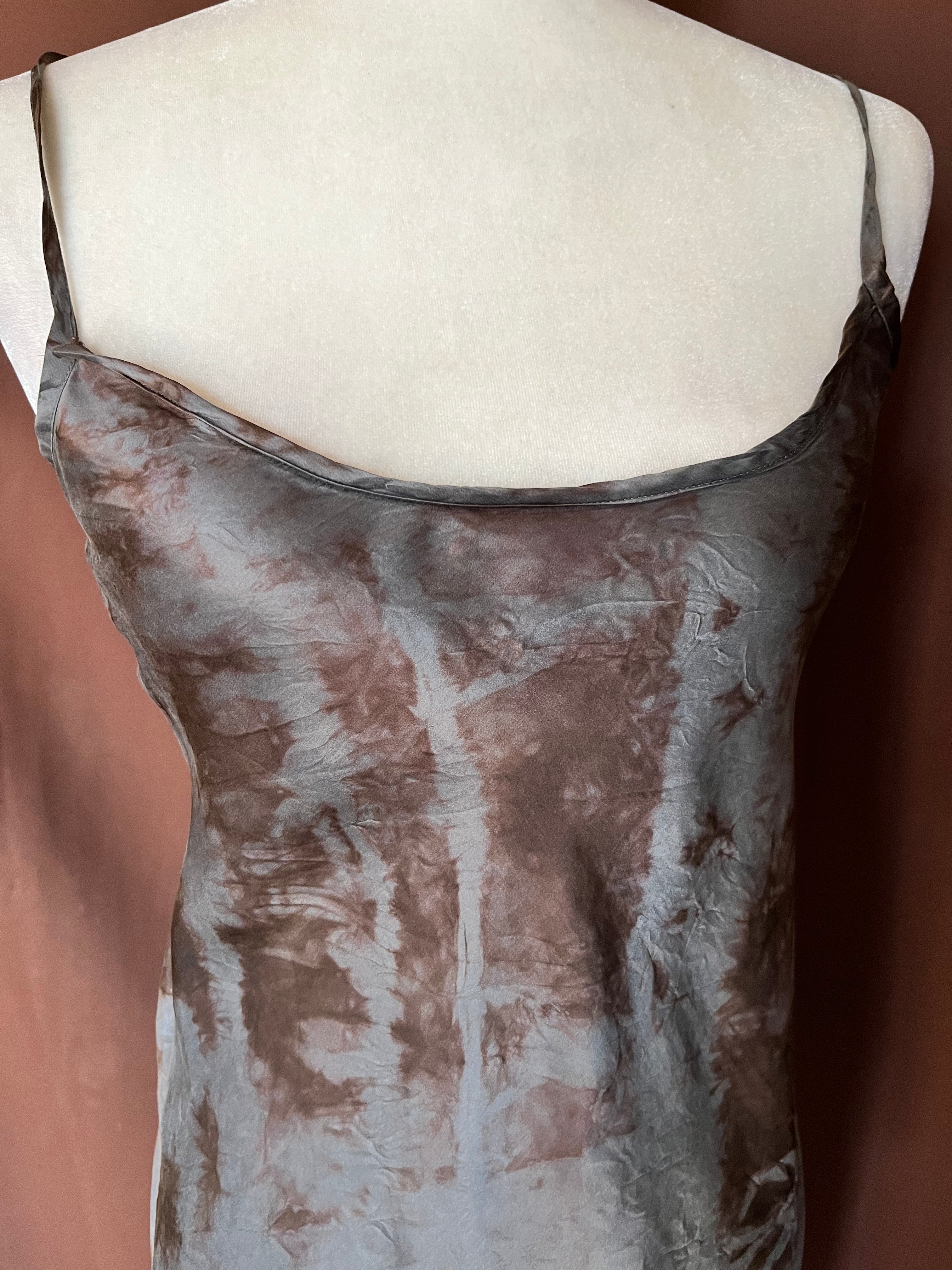 90s Vintage Tie Dye Silk Slip Dress By Joie - Image 4