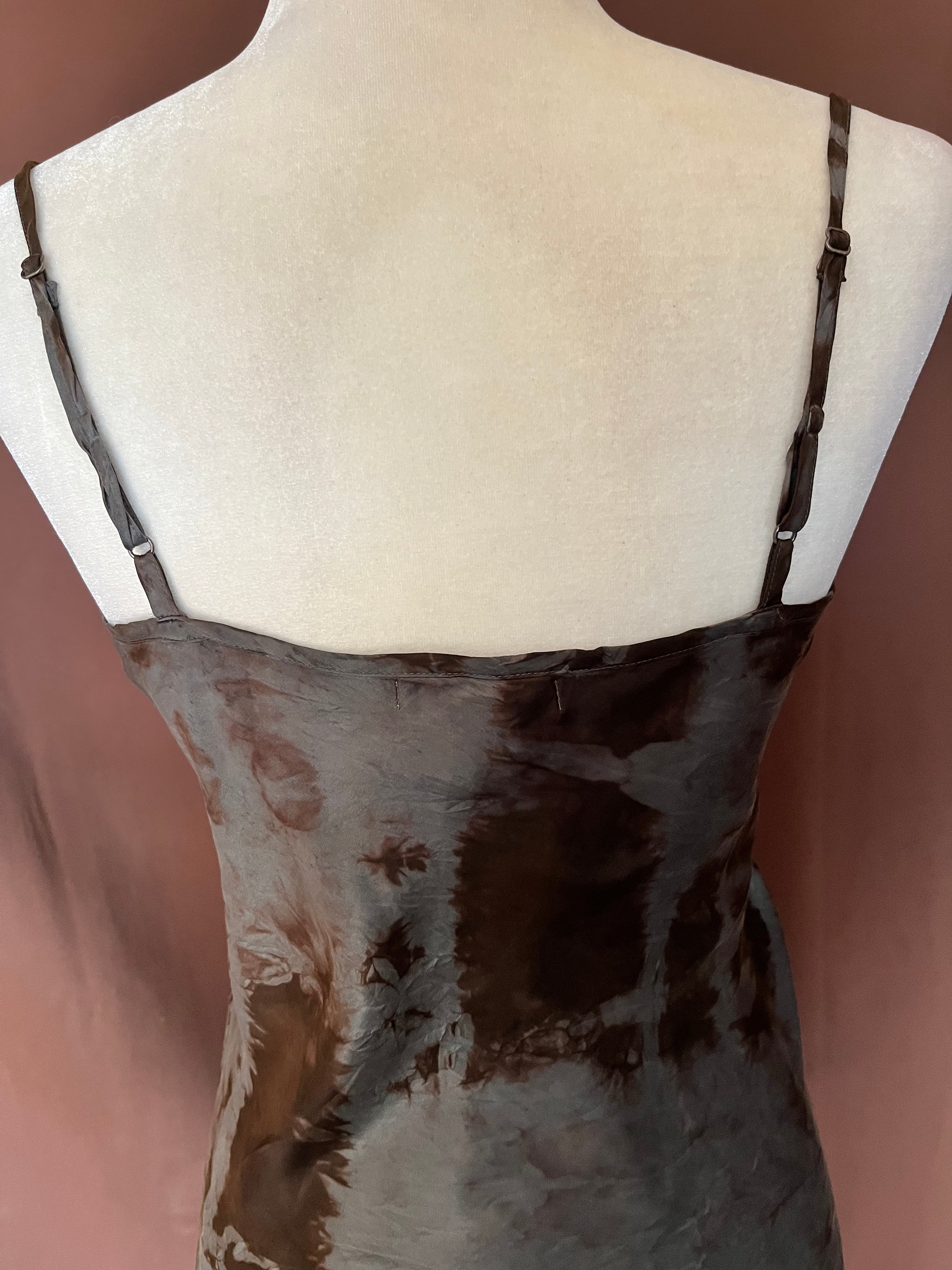 90s Vintage Tie Dye Silk Slip Dress By Joie - Image 5