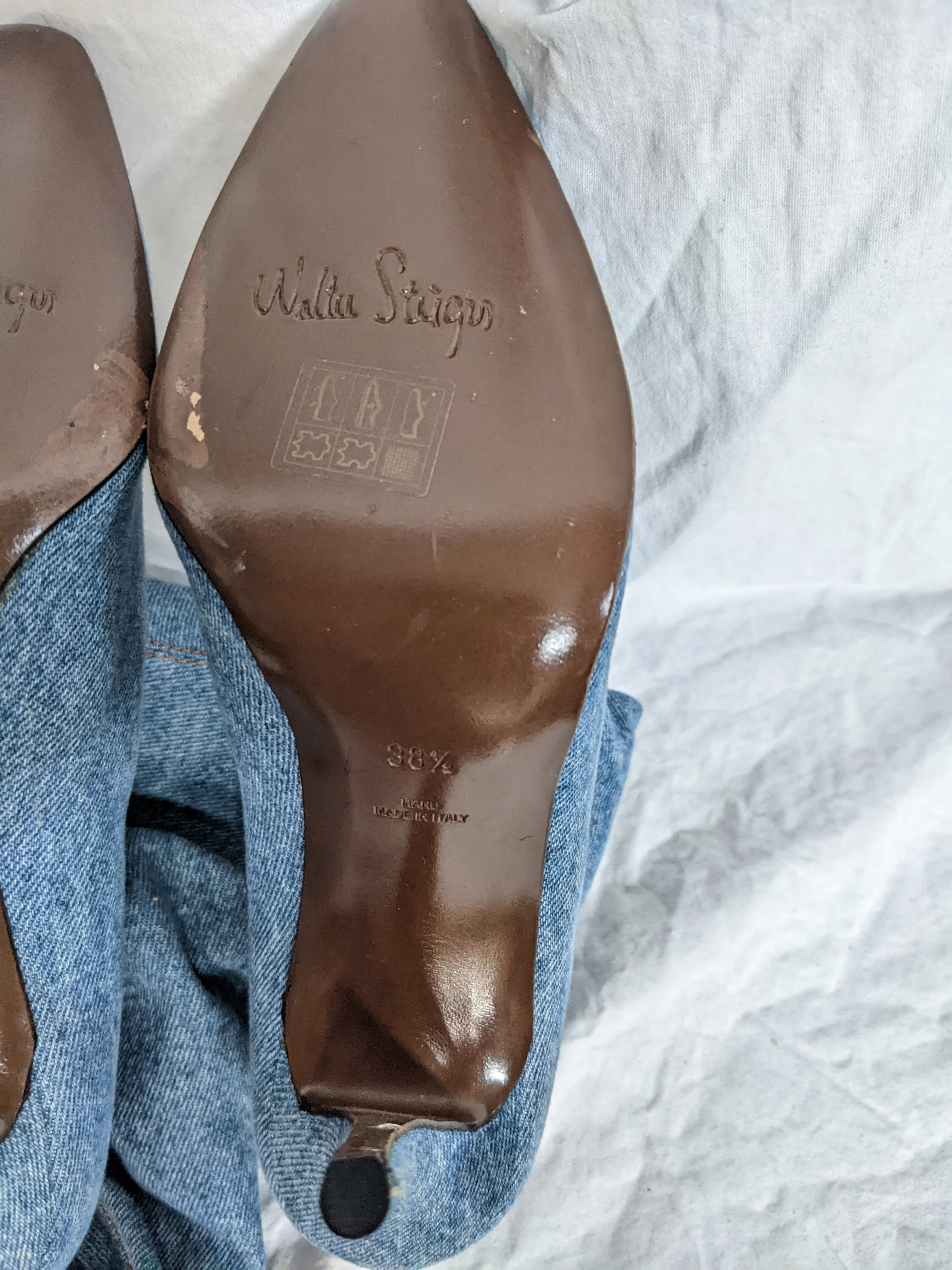 90s Vintage Walter Steiger Denim Boots By Walter Steiger - Image 3