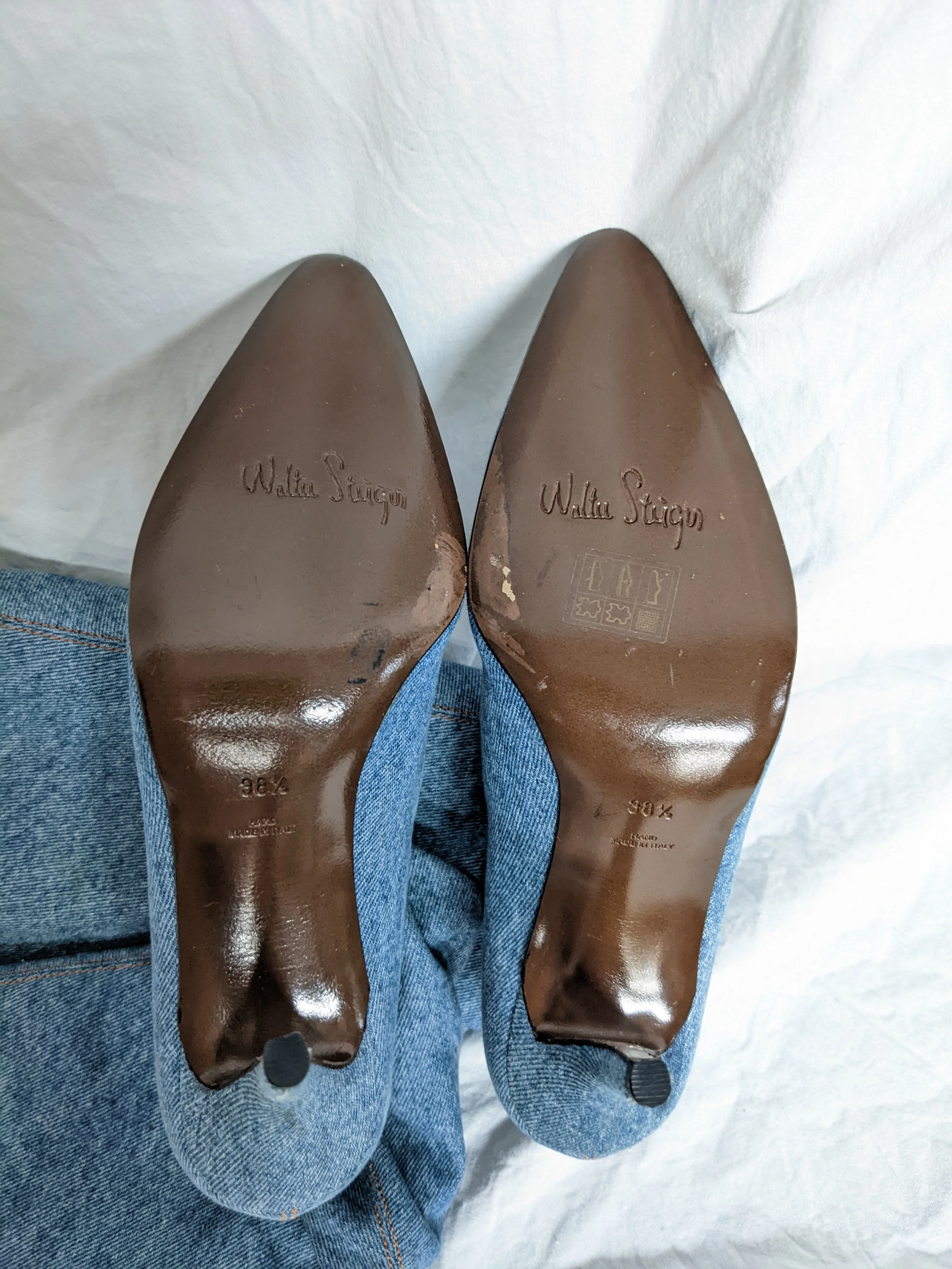 90s Vintage Walter Steiger Denim Boots By Walter Steiger - Image 4