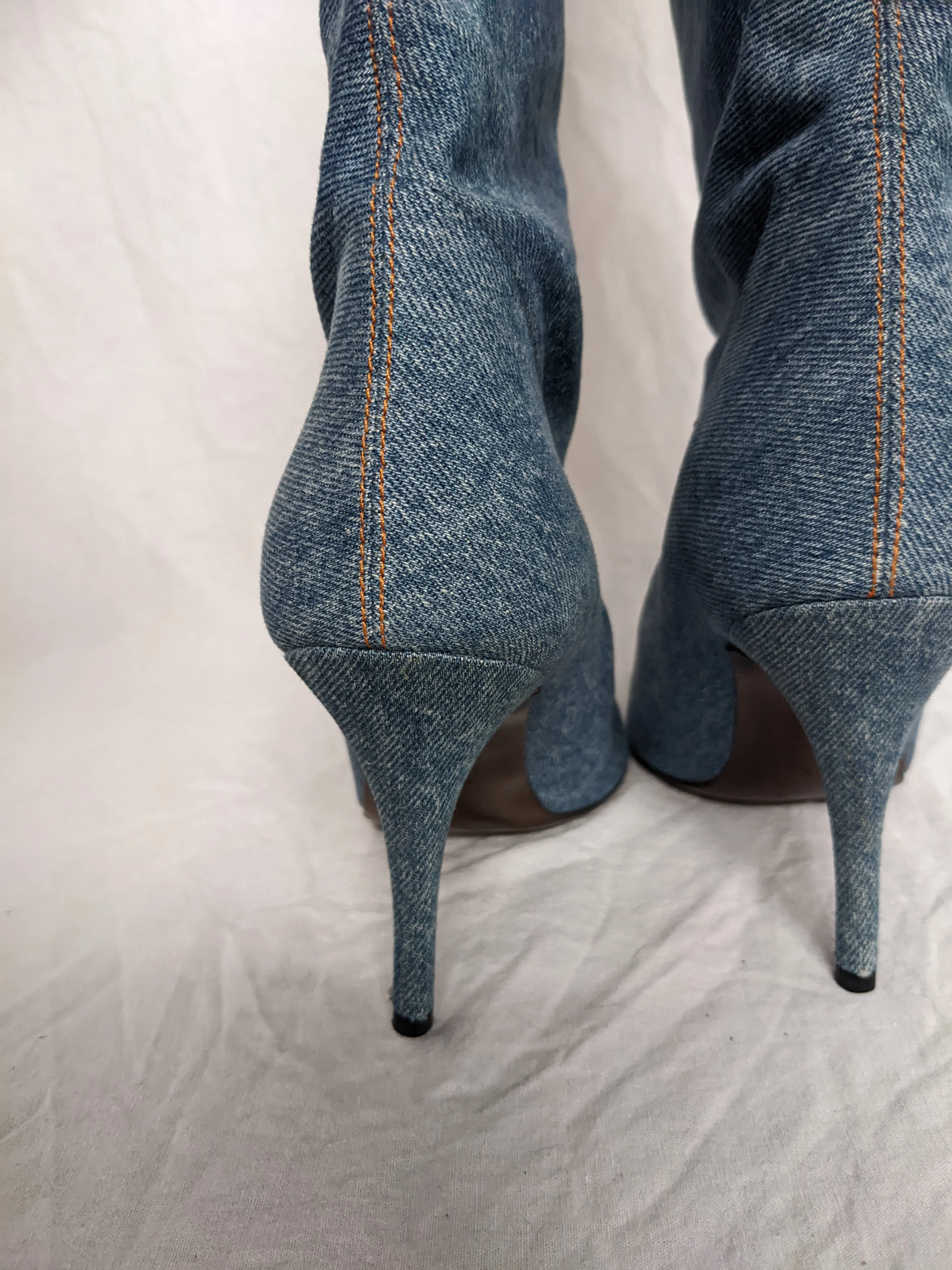90s Vintage Walter Steiger Denim Boots By Walter Steiger - Image 5