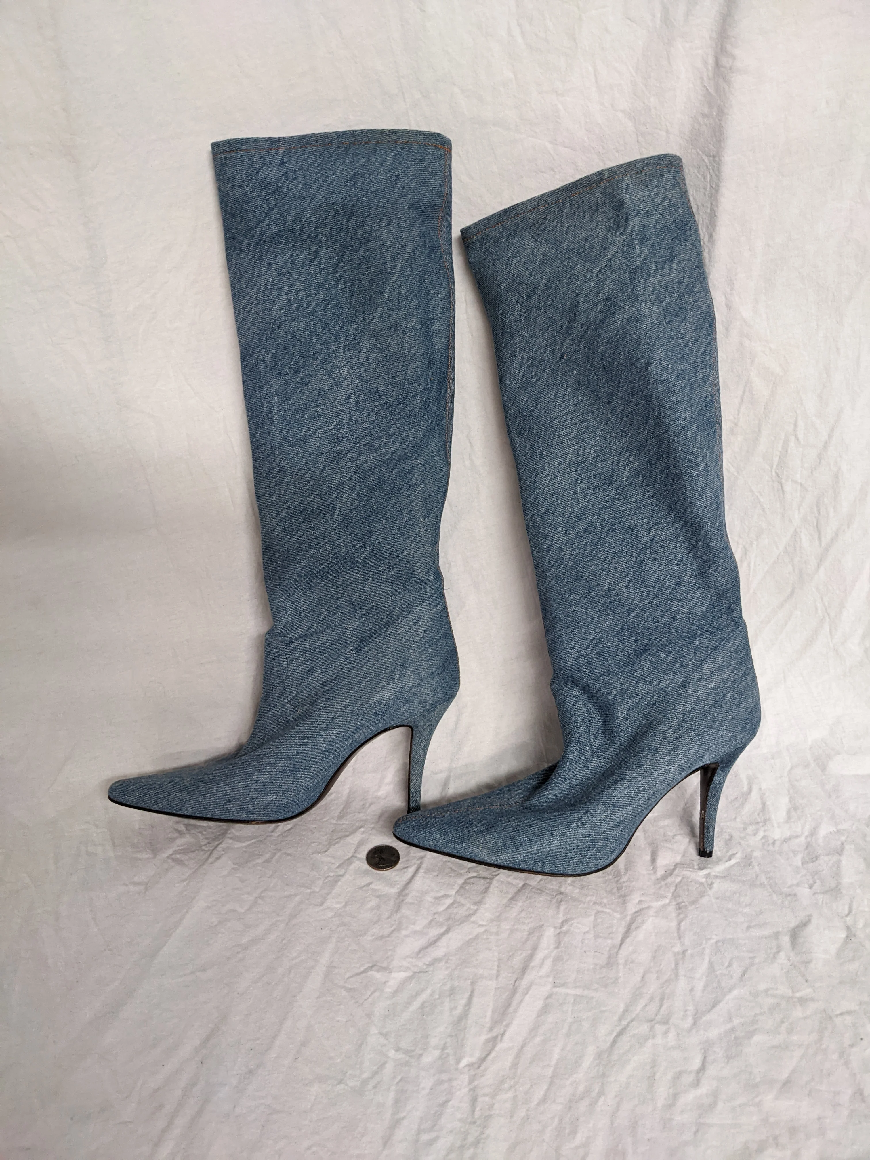 90s Vintage Walter Steiger Denim Boots By Walter Steiger - Image 7