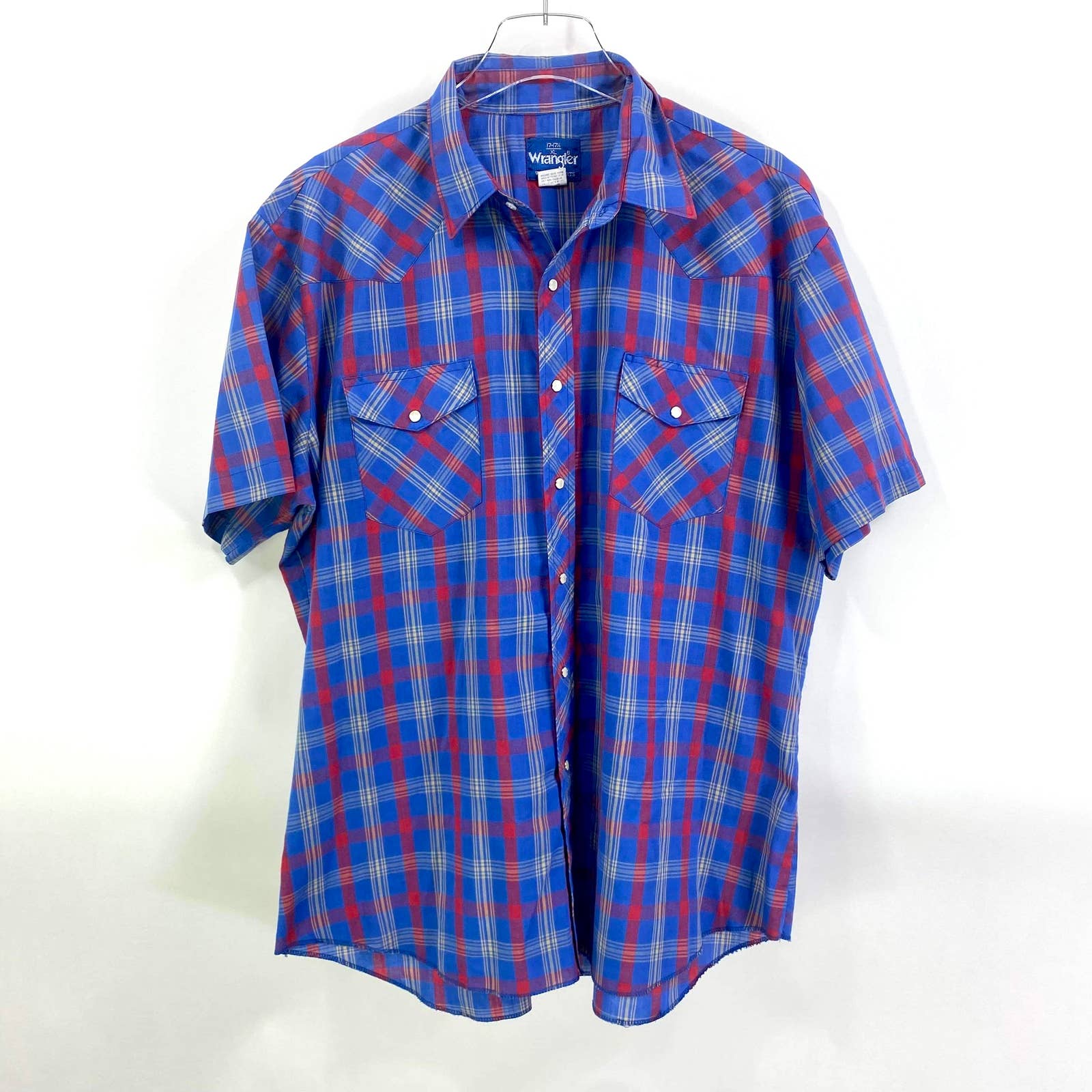 90s Vintage Western Plaid Check Casual Button Down Shirt by Wrangler - Image 12