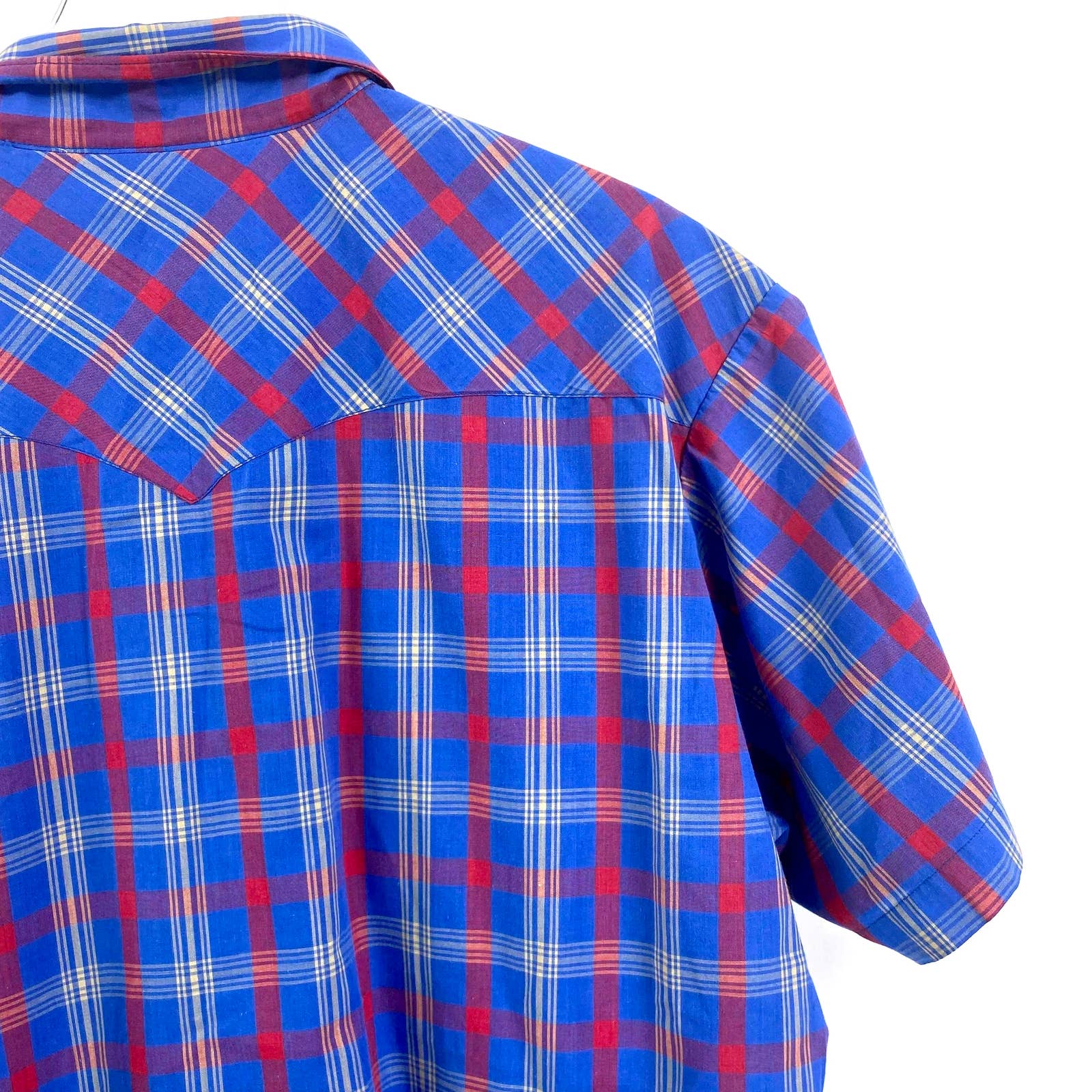 90s Vintage Western Plaid Check Casual Button Down Shirt by Wrangler - Image 8