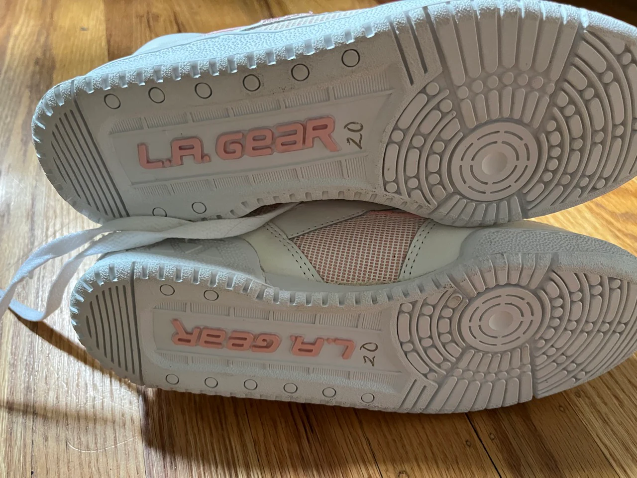 90s Vintage White And Pink Chunky High Top Sneakers By La Gear - Image 3