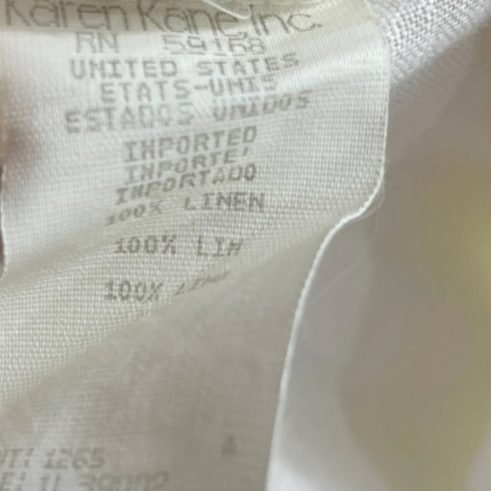 90s Vintage White Linen Half Sleeve Button Up by Karen Kane - Image 6