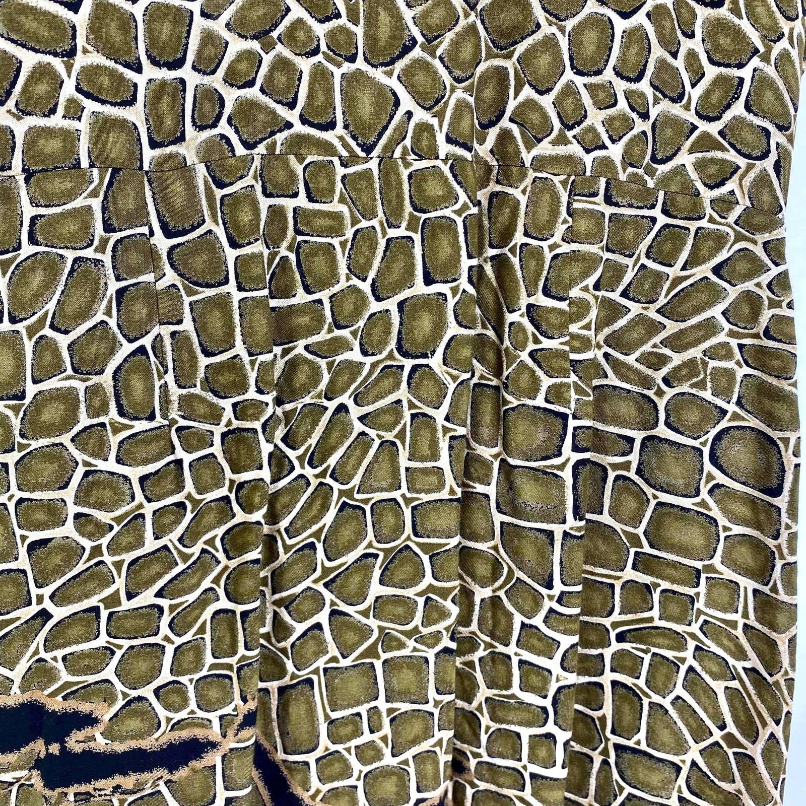 90s Vintage Wrap Short Sleeve Animal Giraffe Print Mini Dress by KDK Designs - Image 8