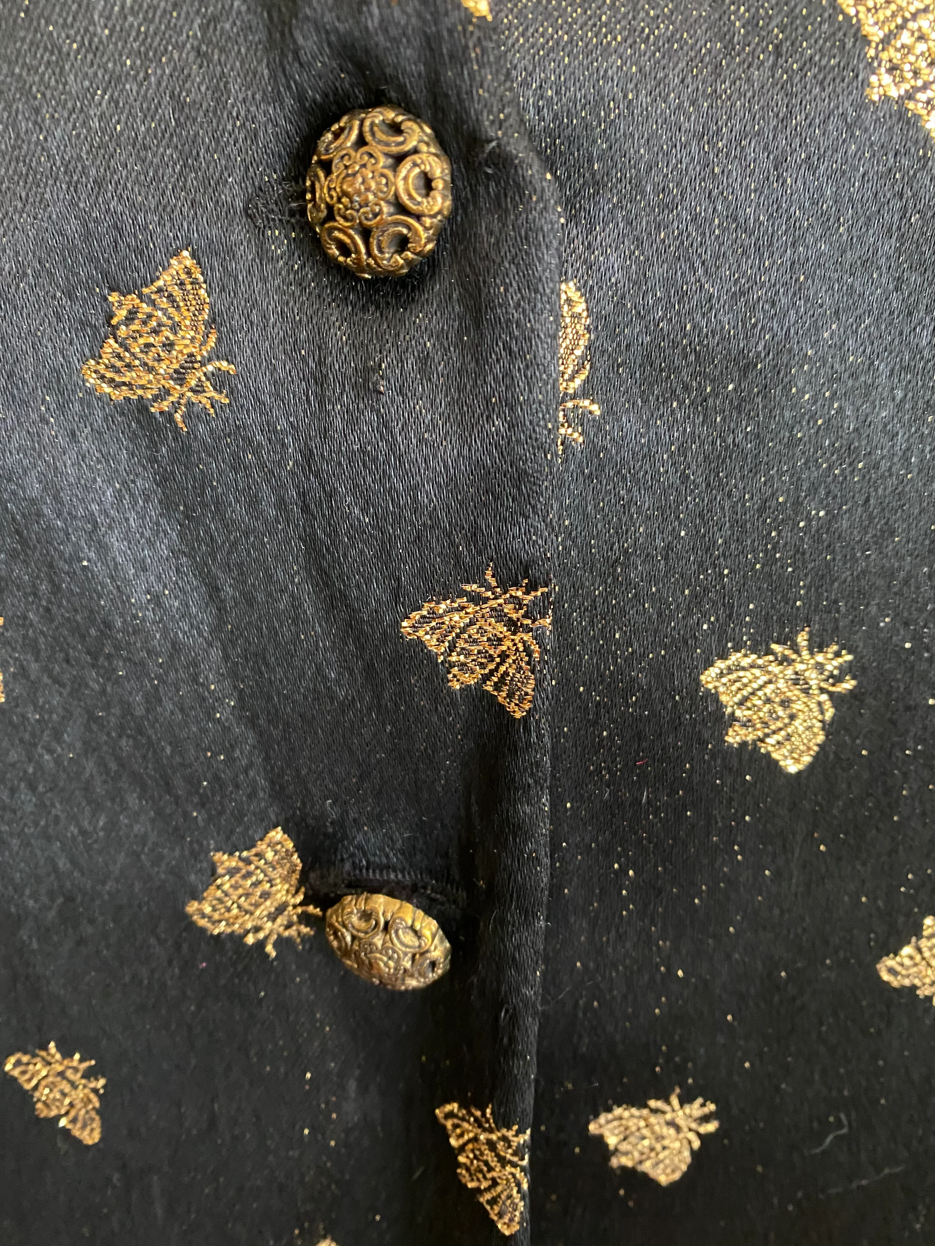 90s Vtg Black Gold Bee Vest Insects by Joan Rivers Classic Collection - Image 5