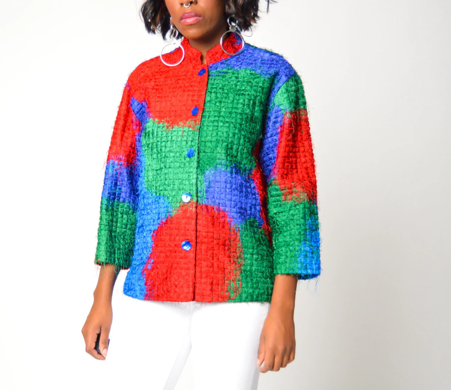 90s Vtg You Got Me Hanging By A String Quilted Jacket - Image 4