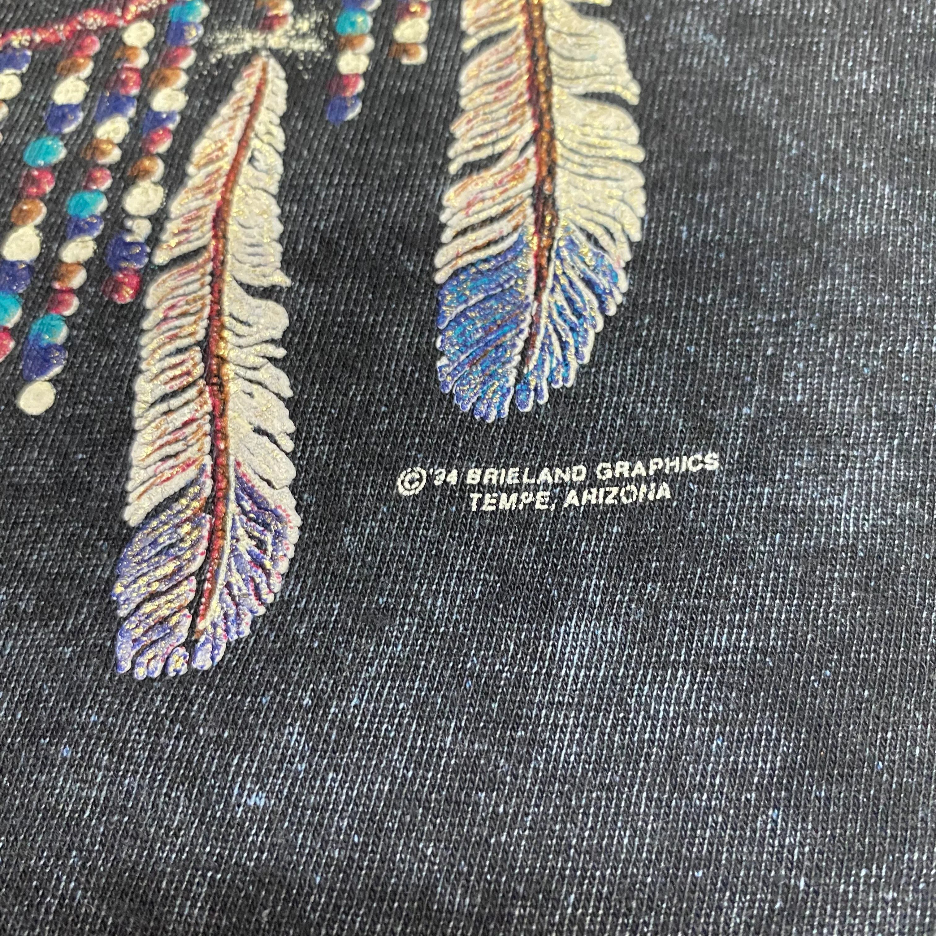 90s Washed Out Black Dream Catcher Graphic Tee By Brieland Graphics Ltd - Image 3