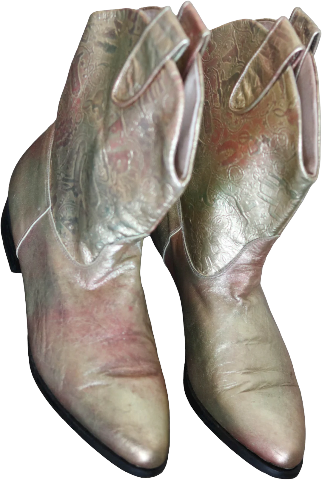 90s Western Boots Metallic