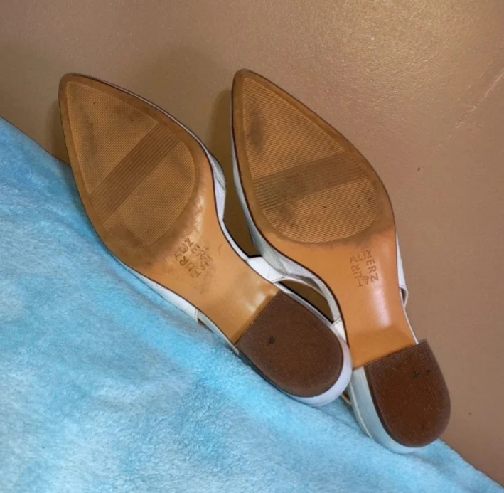 90s White Leather Upper, Pointed Toe 1 In Heels By Naturalizer - Image 5