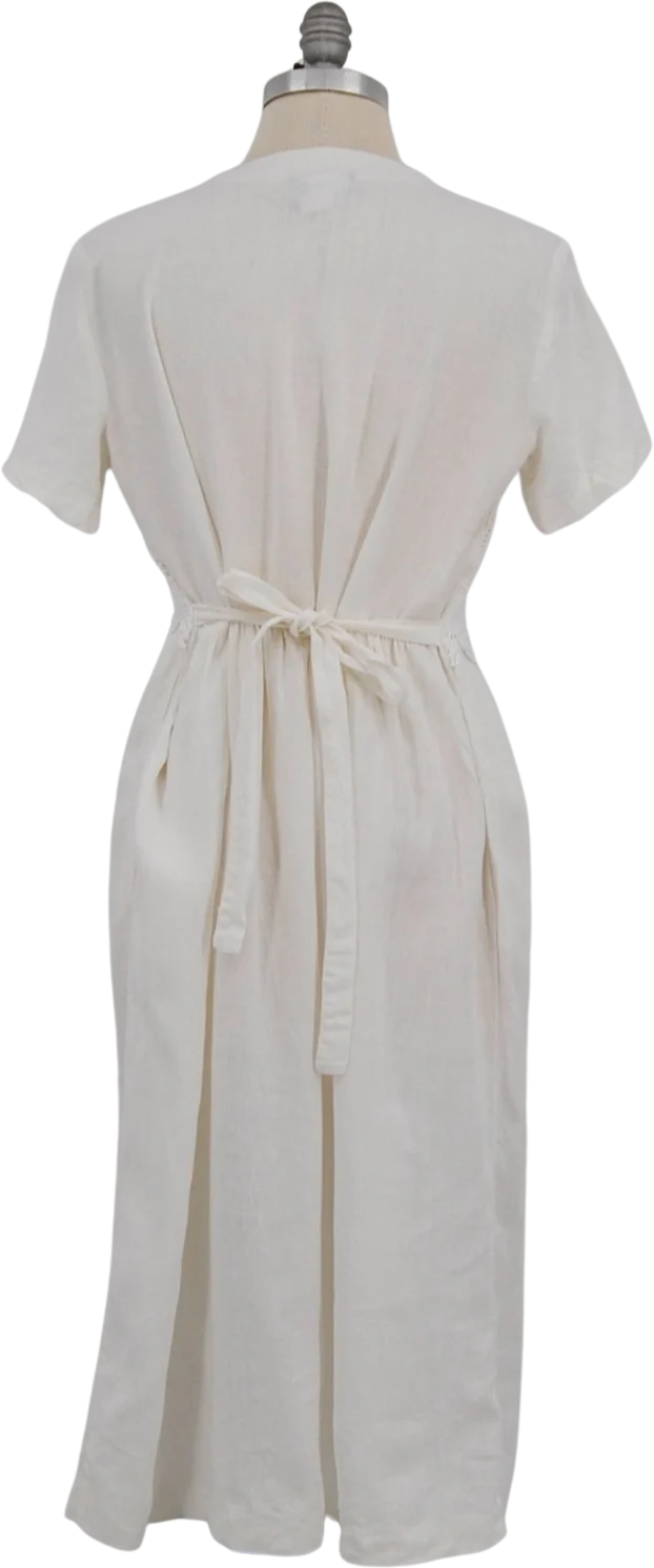 90s White Linen A-line Dress By Carol Anderson Petites - Image 2