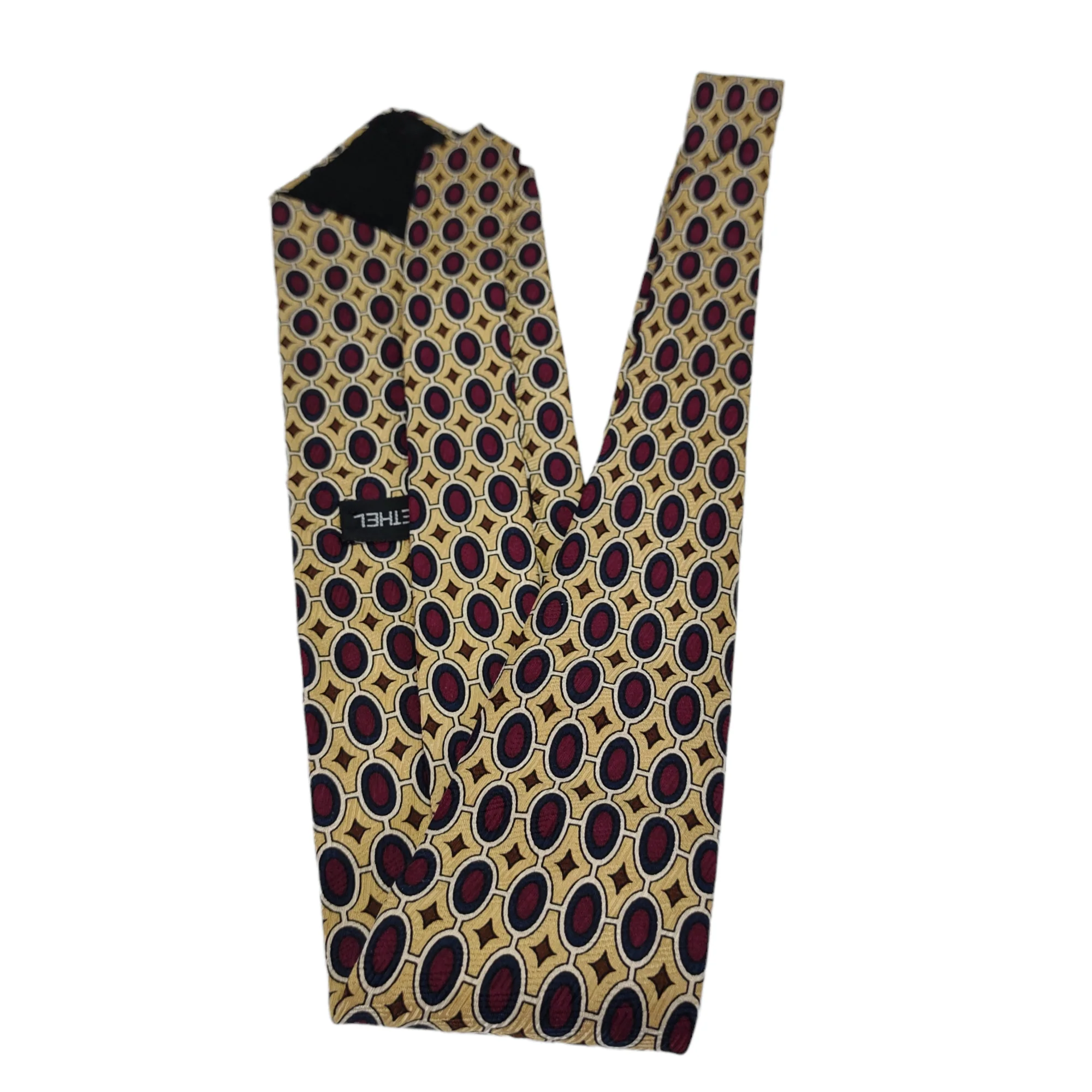 90s Wide Geometric Oval Diamond Print Neck Tie By Henry Grethel - Image 4