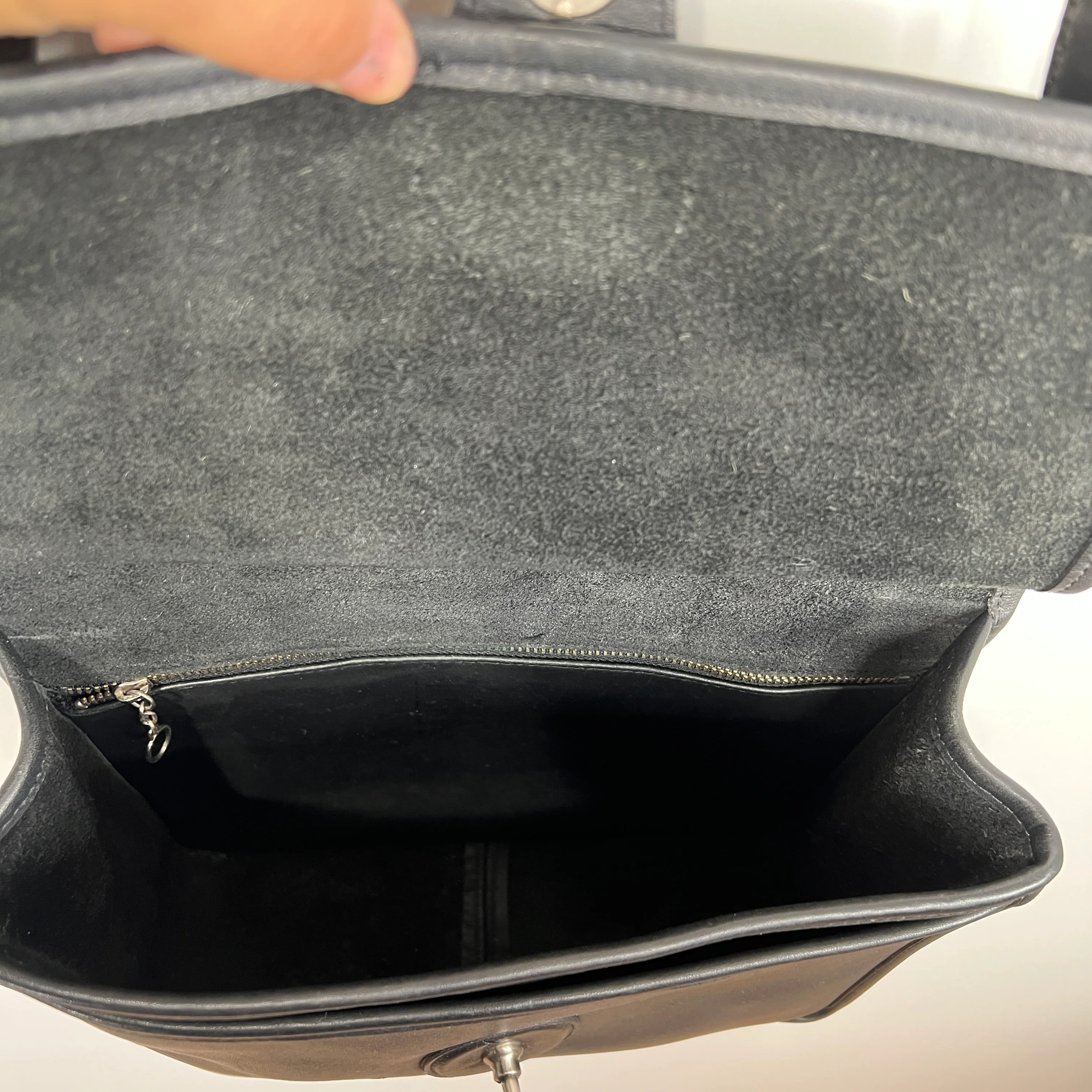 90s Willis Leather Satchel #9927 Black Nickel Preppy By Coach - Image 4